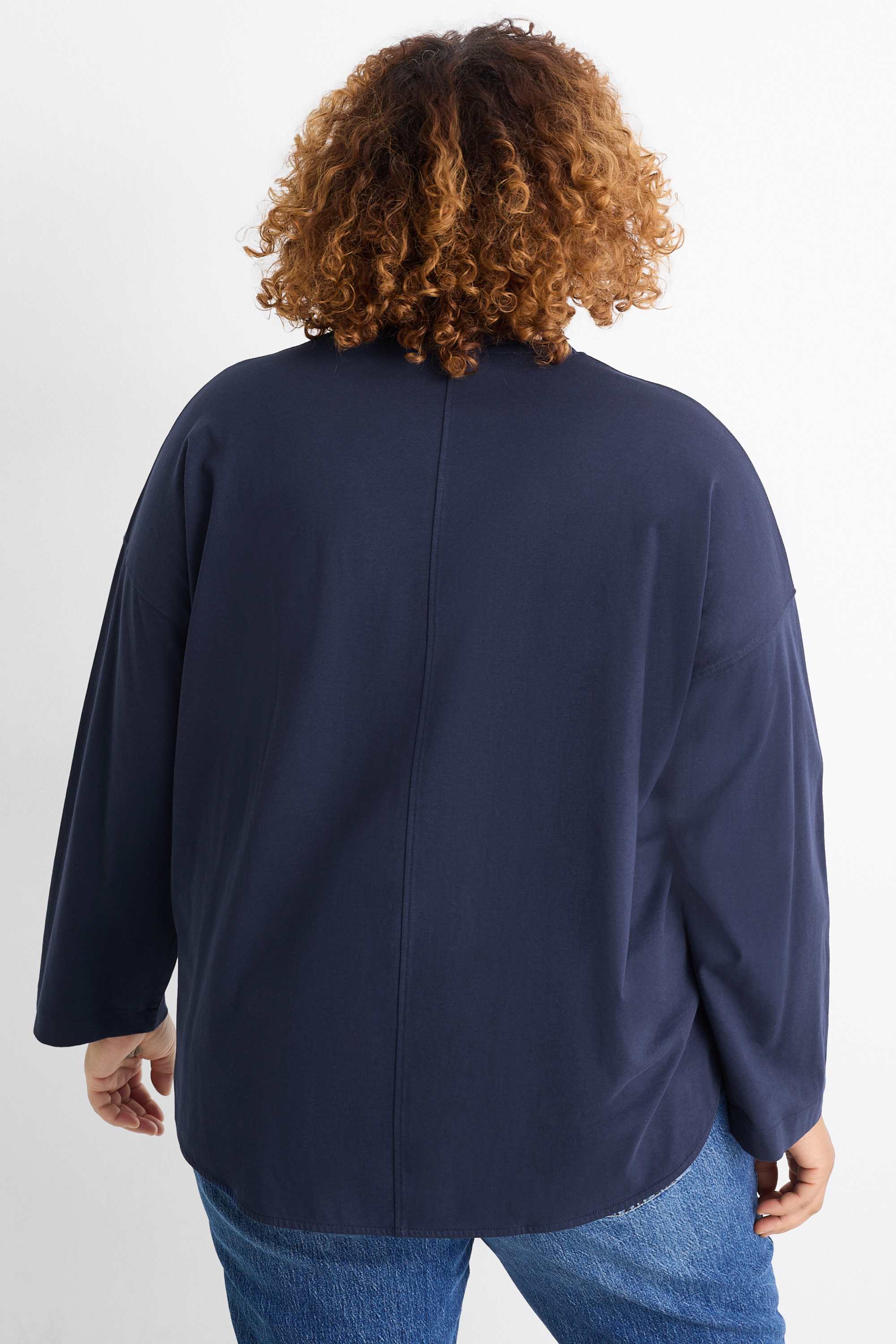 Long sleeve top - relaxed fit dark blue