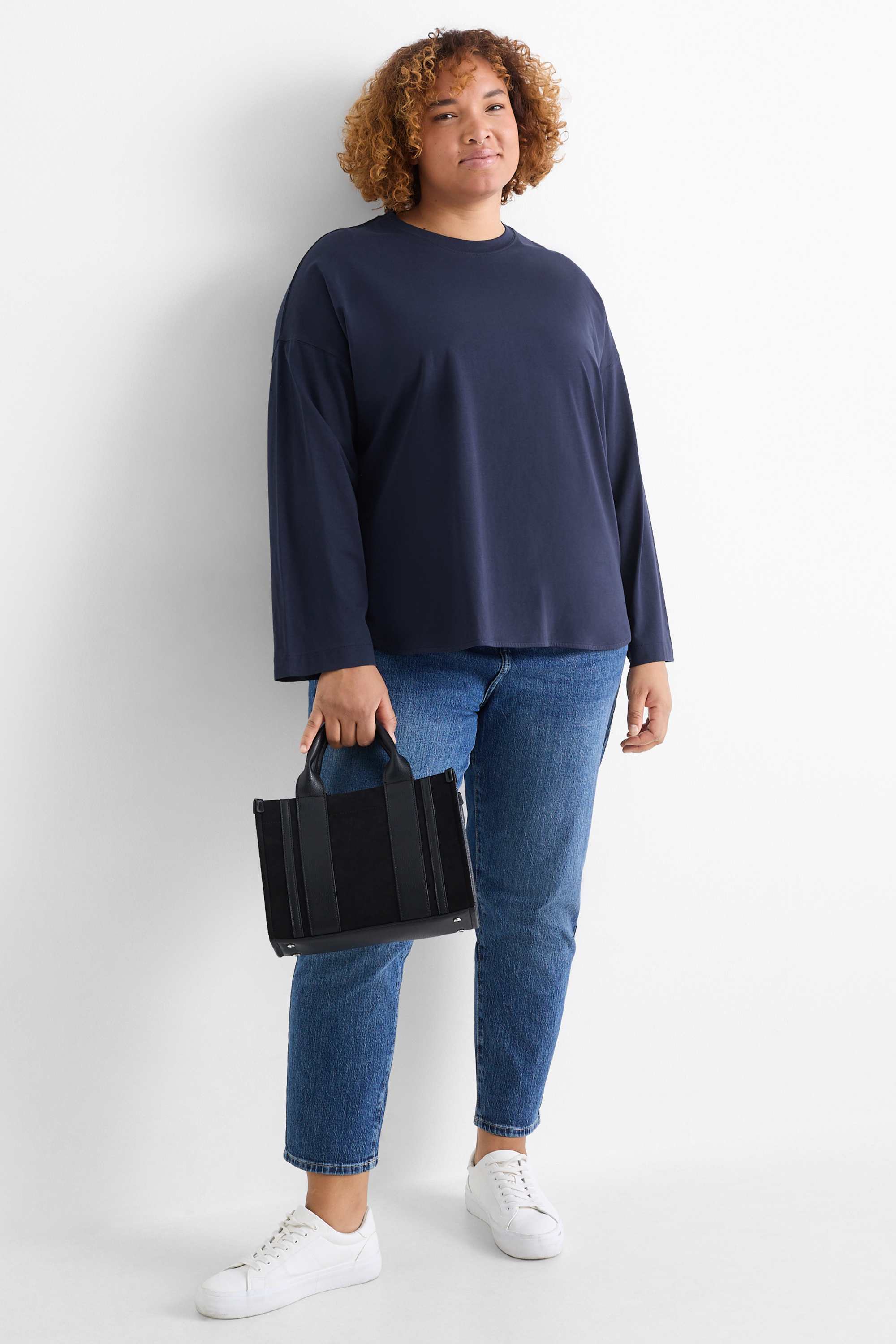 Long sleeve top - relaxed fit dark blue