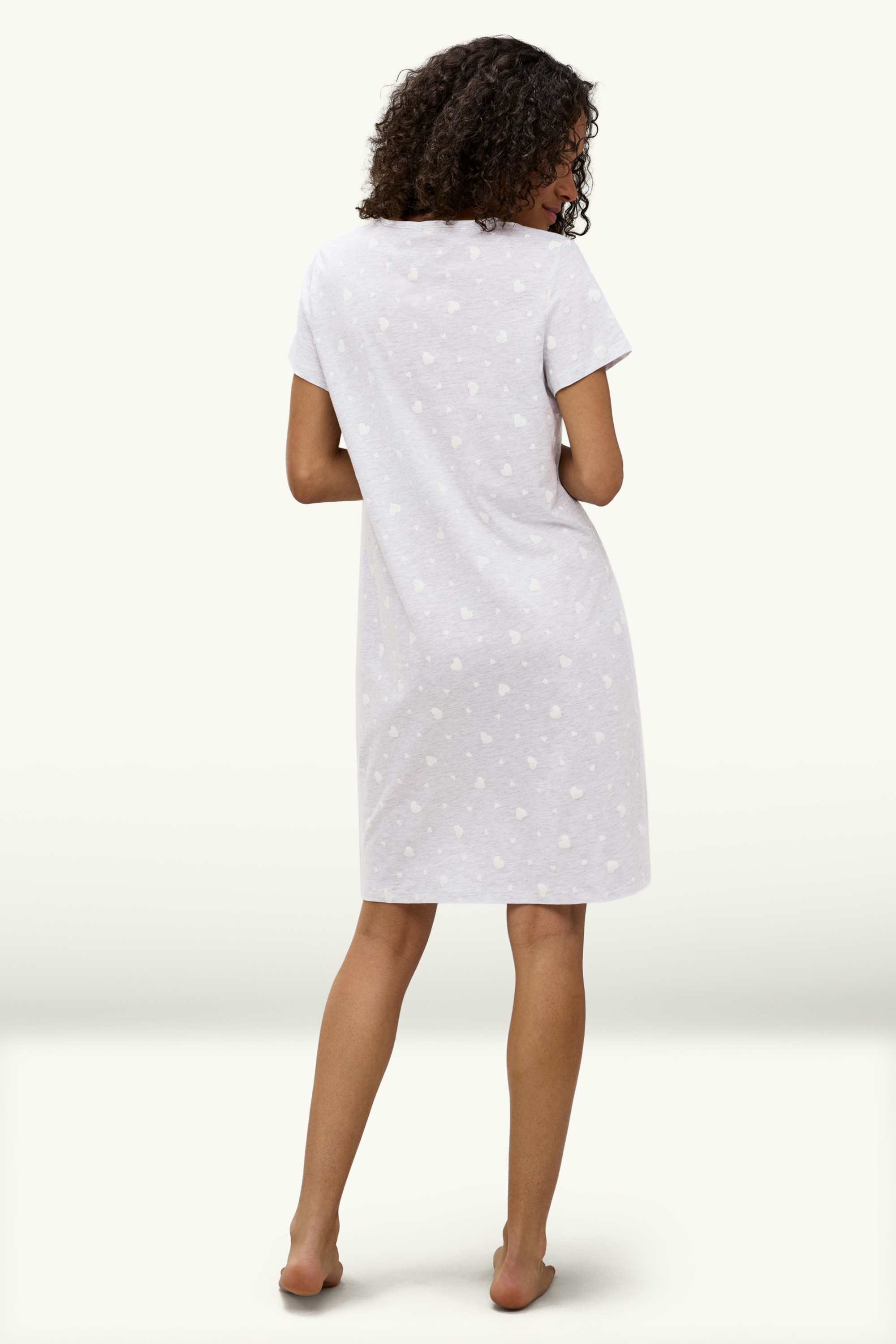 Nightdress - patterned light gray-melange