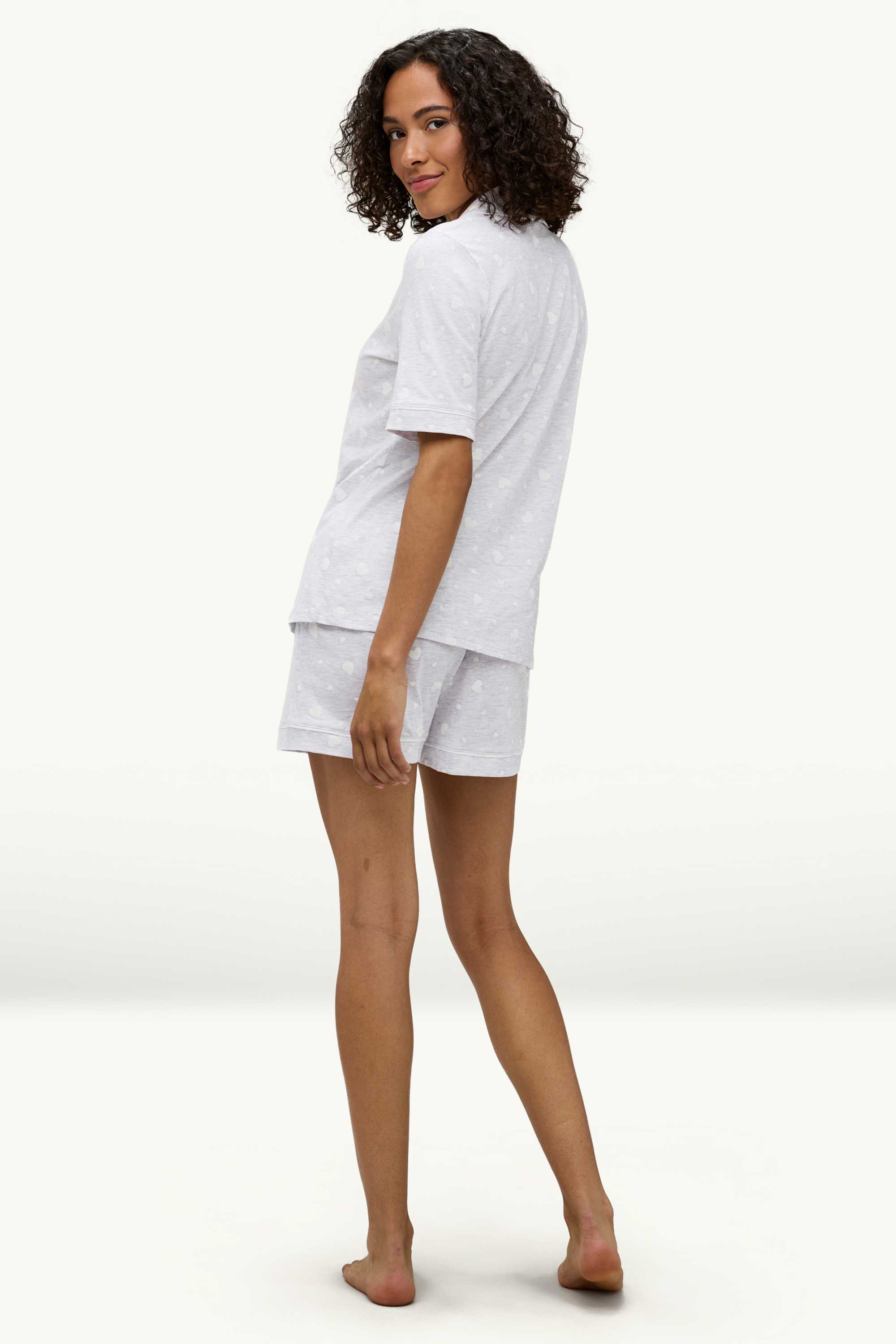 Short pyjamas - patterned gray-melange