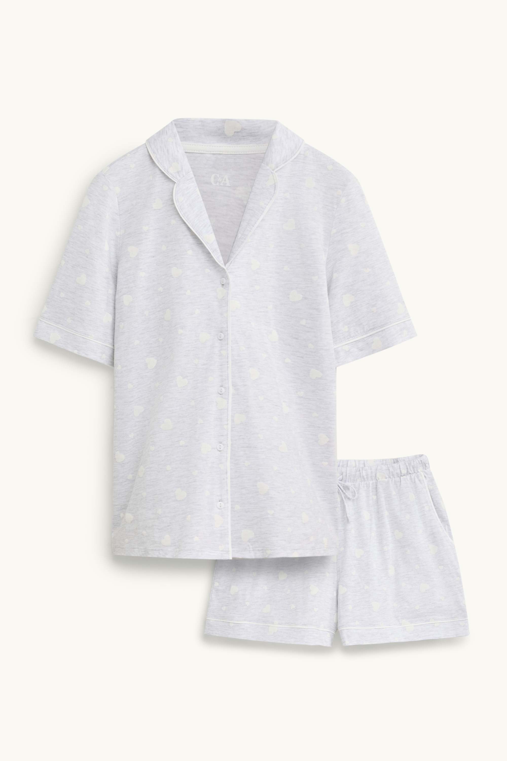 Short pyjamas - patterned gray-melange