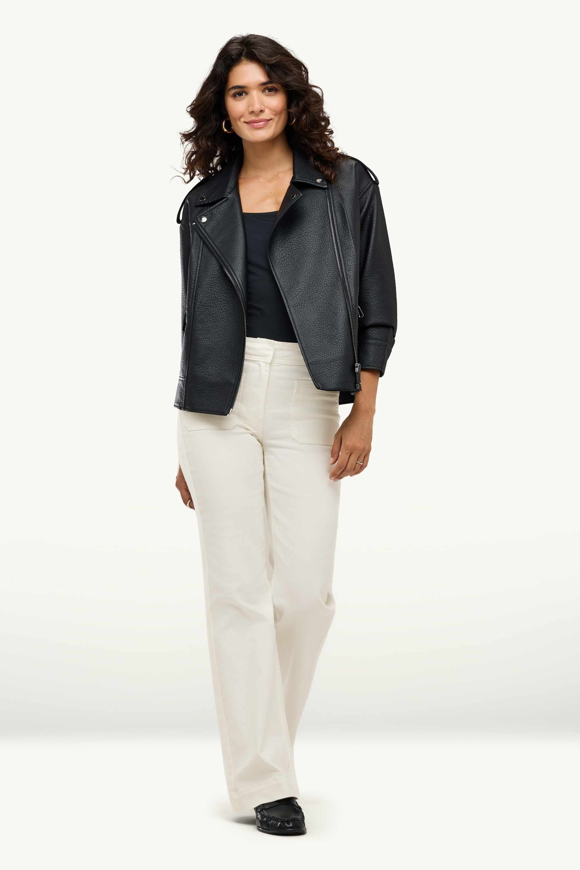 Flared jeans - mid-rise waist white