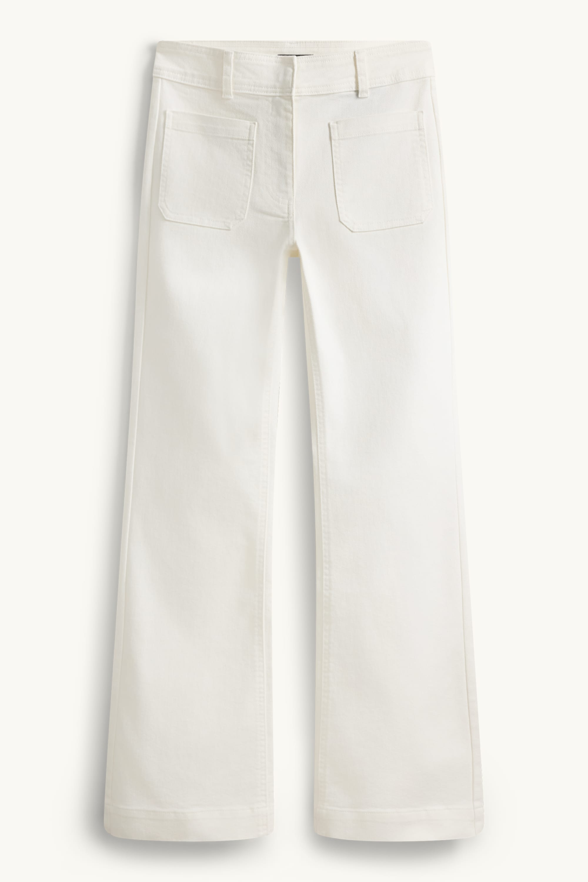 Flared jeans - mid-rise waist white