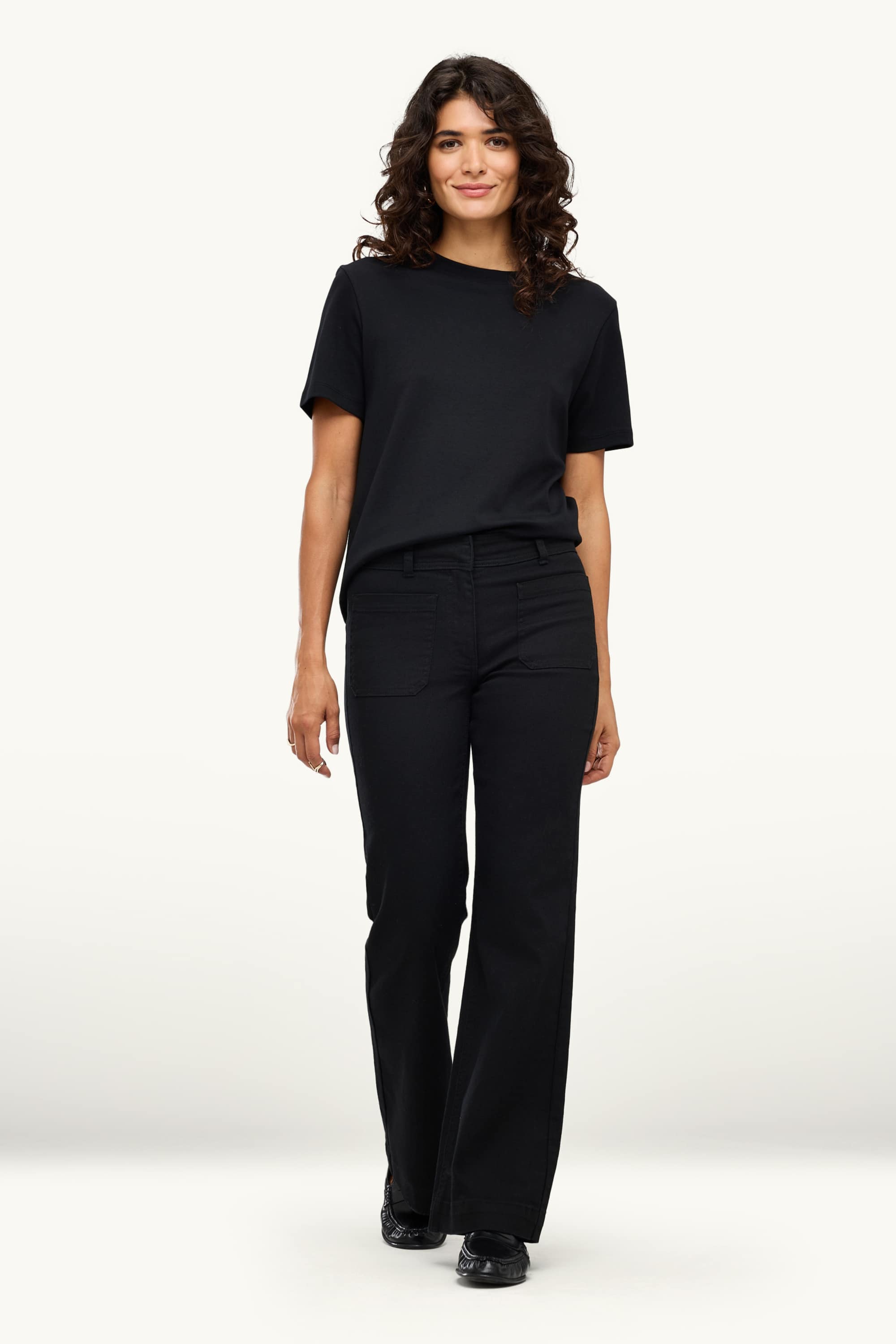 Flared jeans - mid-rise waist black