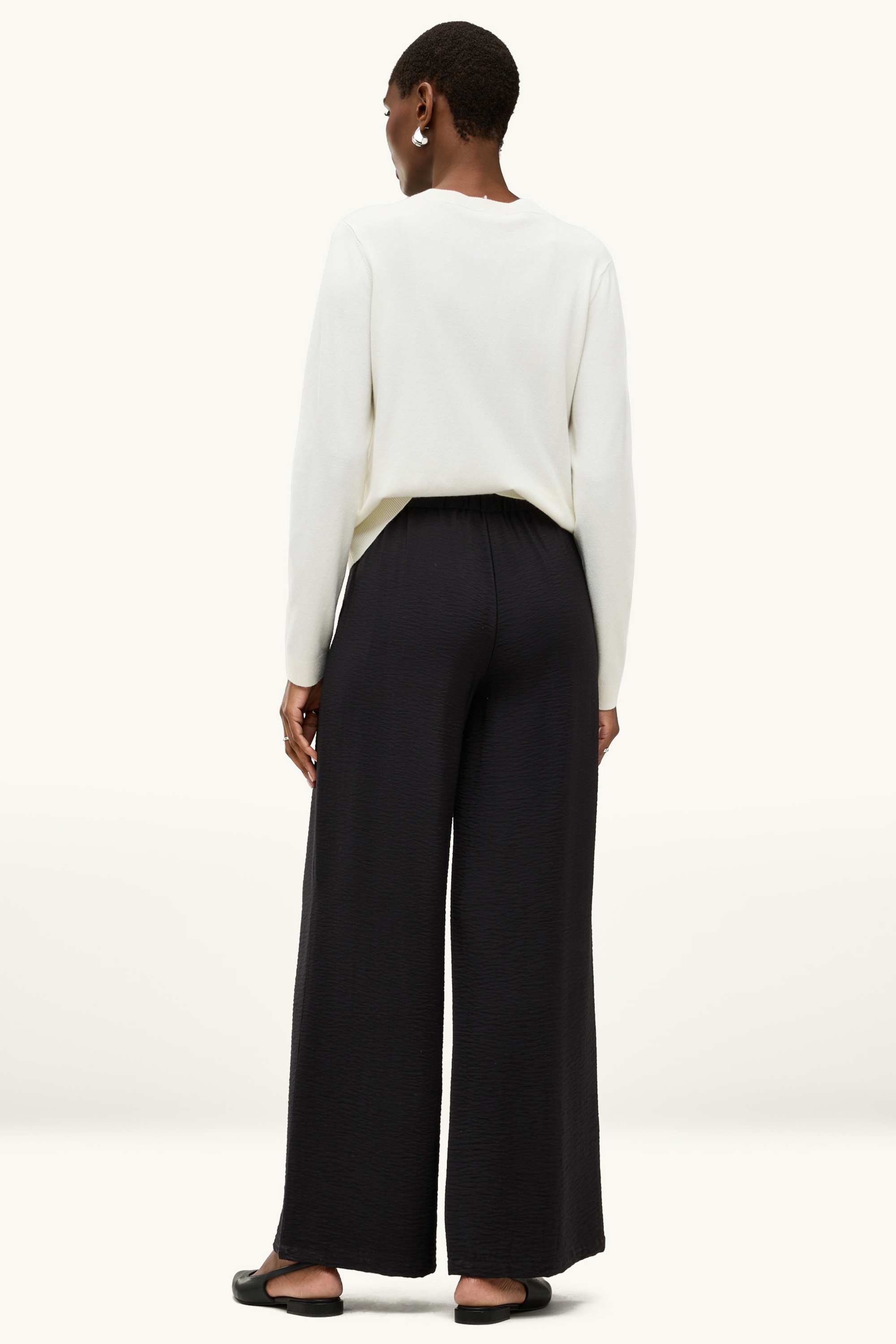 Cloth trousers - high waist - recycled black