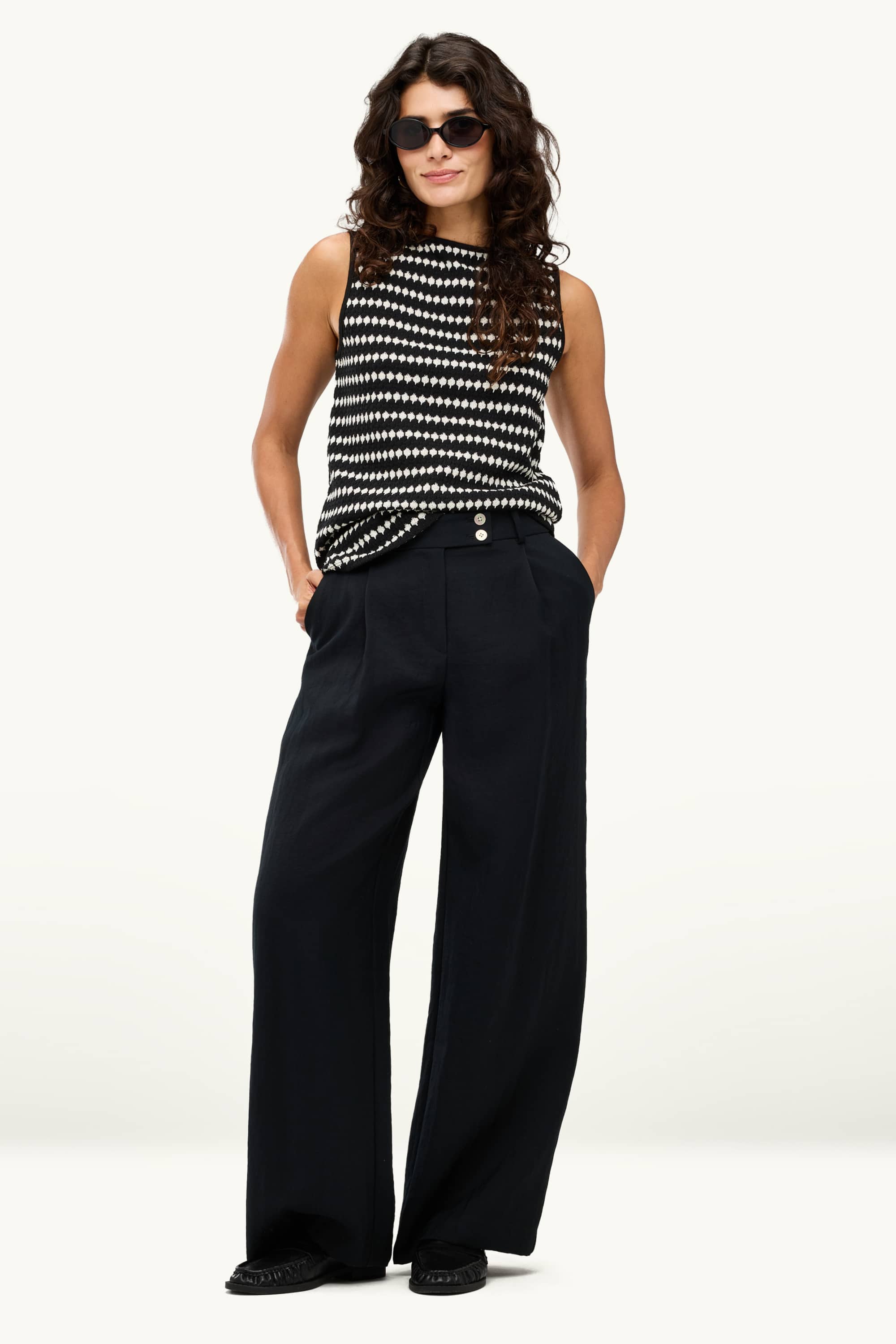 Business trousers - high-rise waist - regular fit black