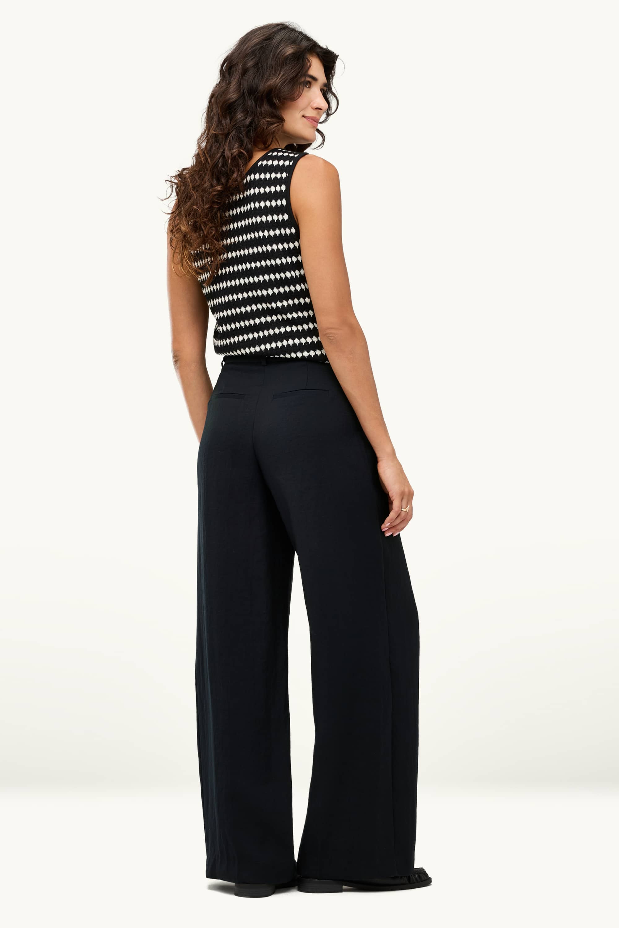 Business trousers - high-rise waist - regular fit black