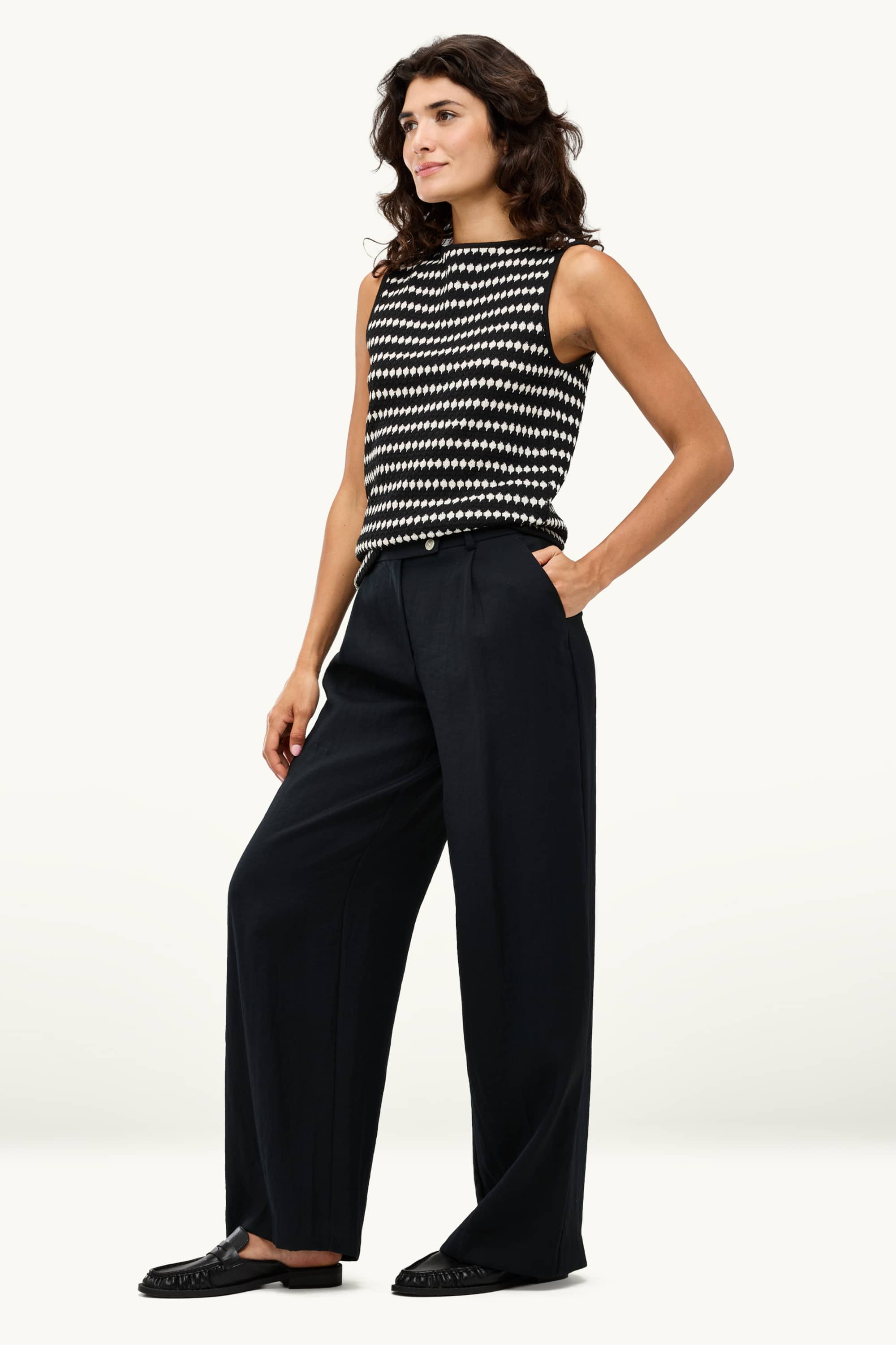 Business trousers - high-rise waist - regular fit black