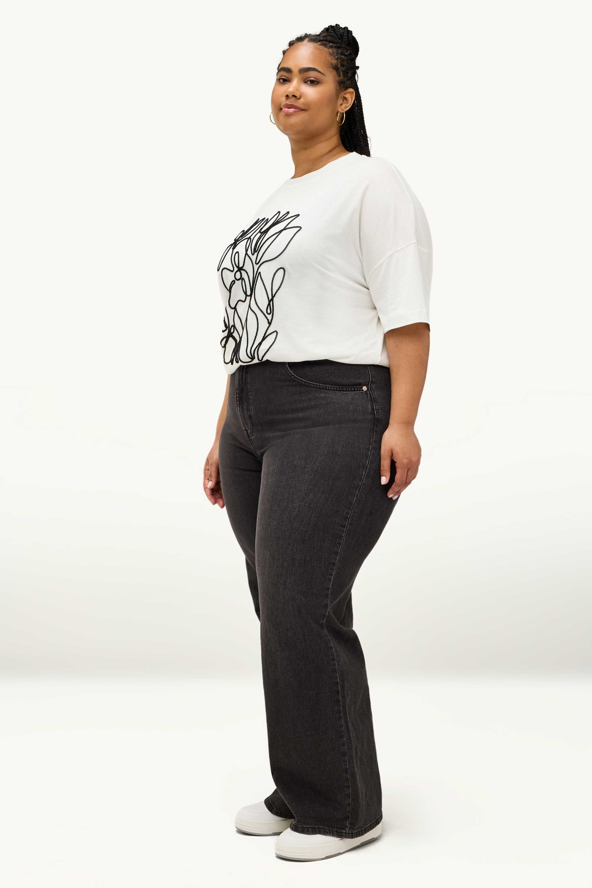 Wide leg jeans - high waist black