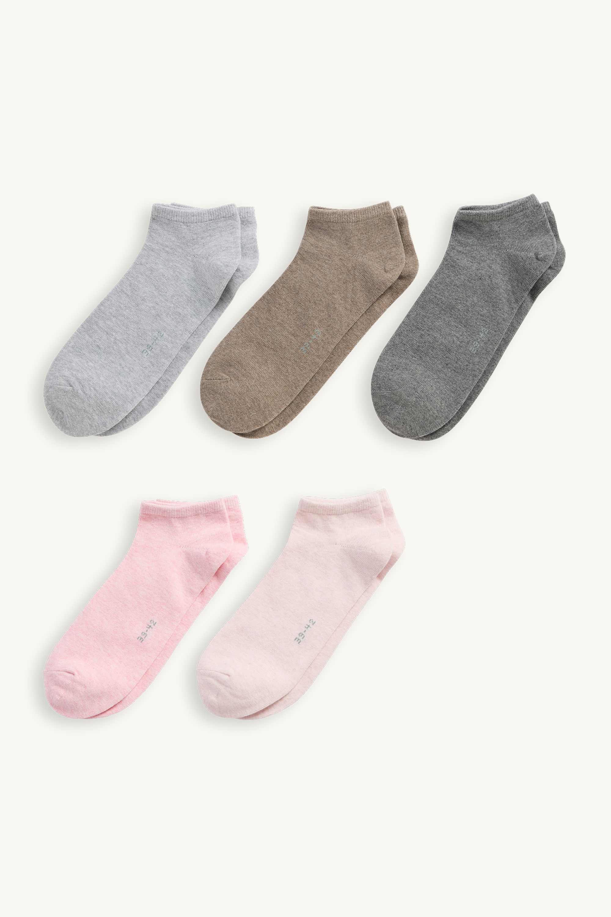 Multipack of 5 - trainer socks rose
