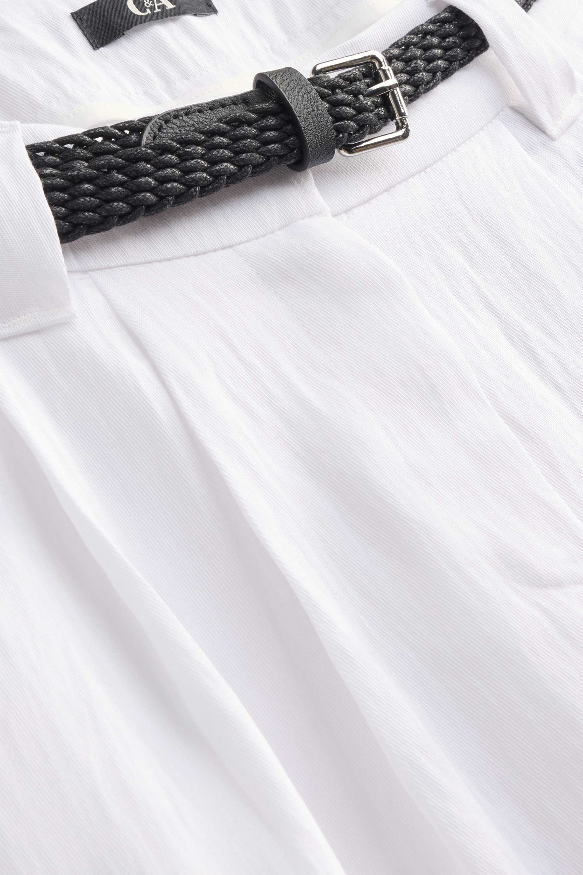Bermuda shorts with belt - high waist white