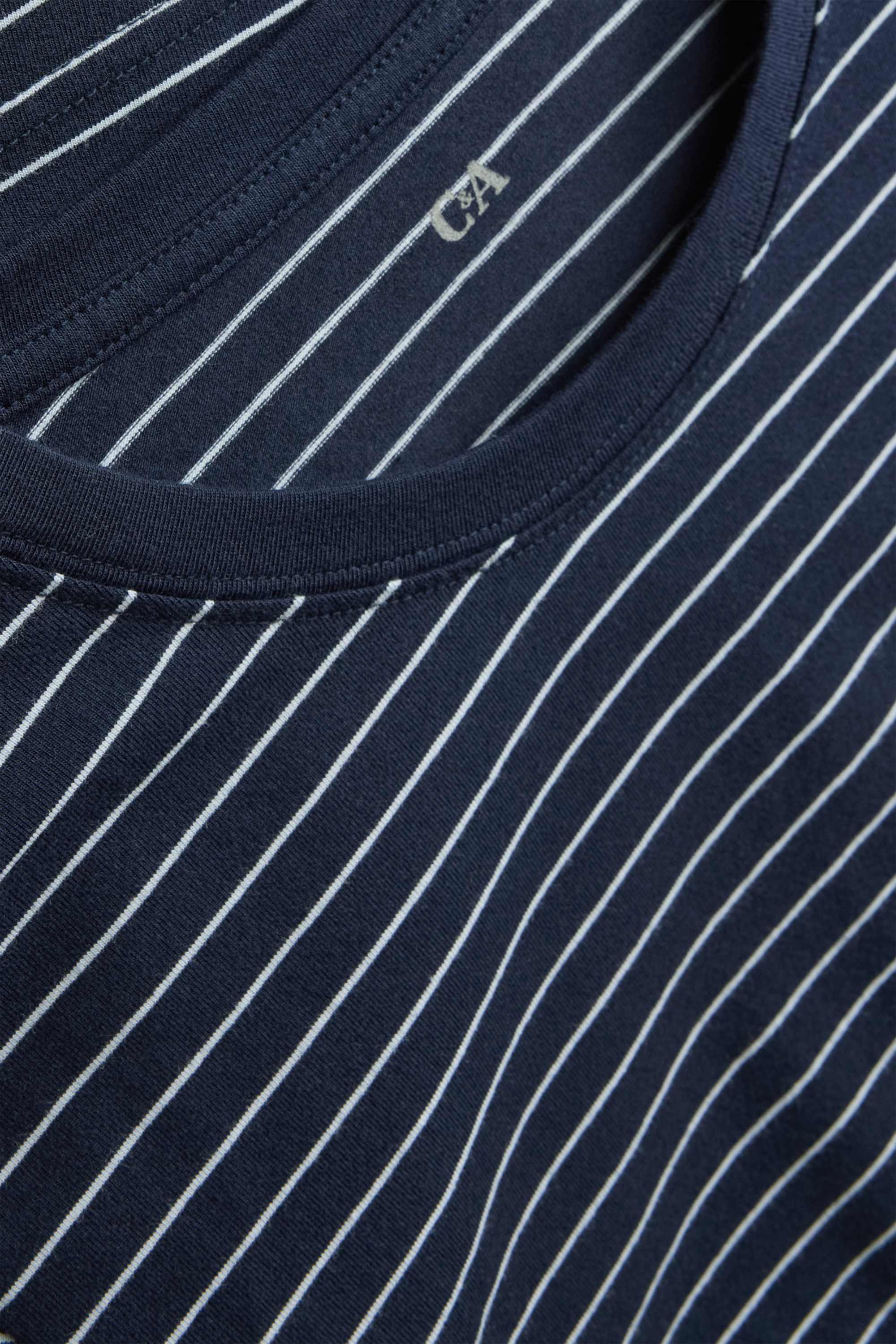 Long sleeve top - slim fit - striped blue / white