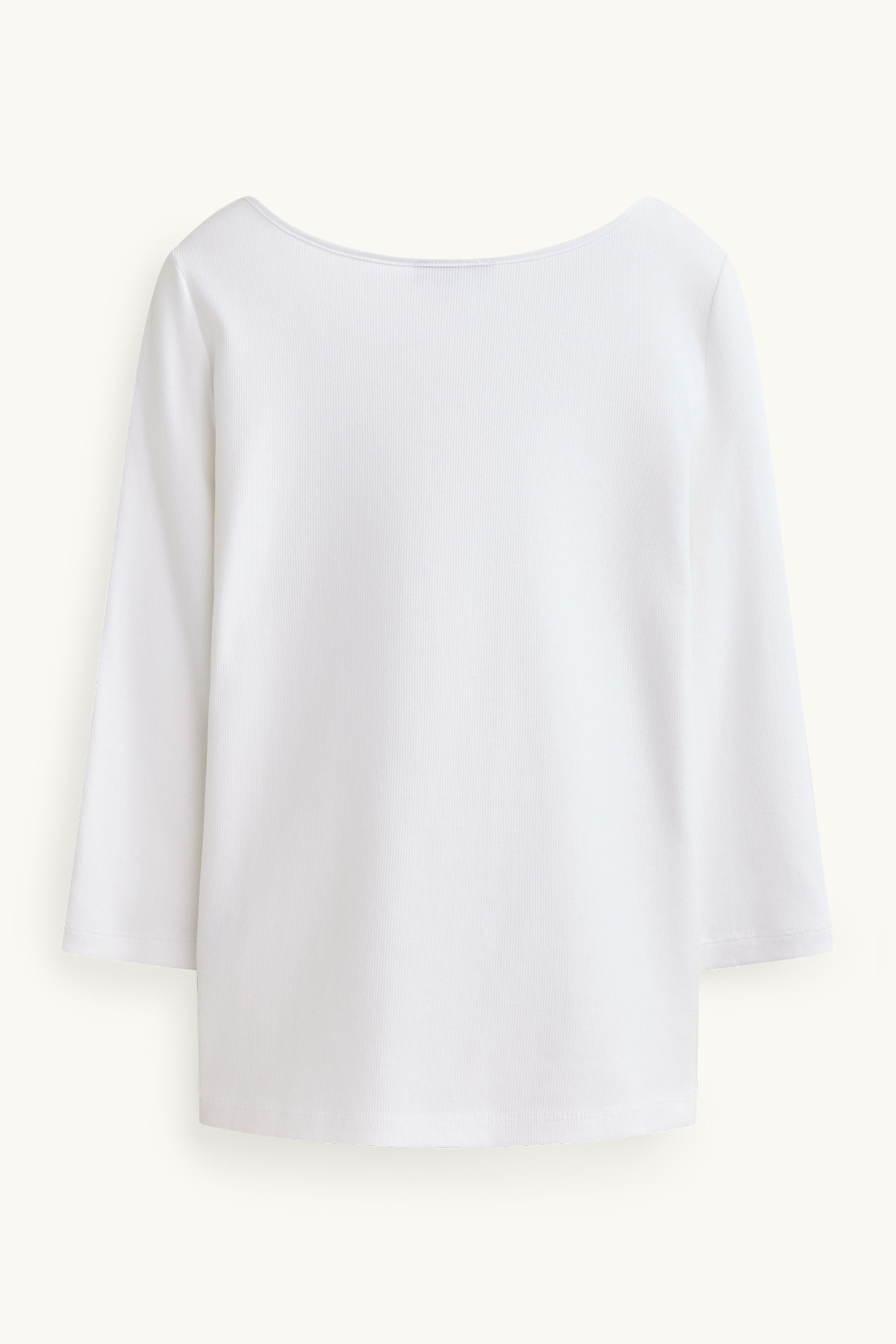 Long sleeve top - slim fit - ribbed white