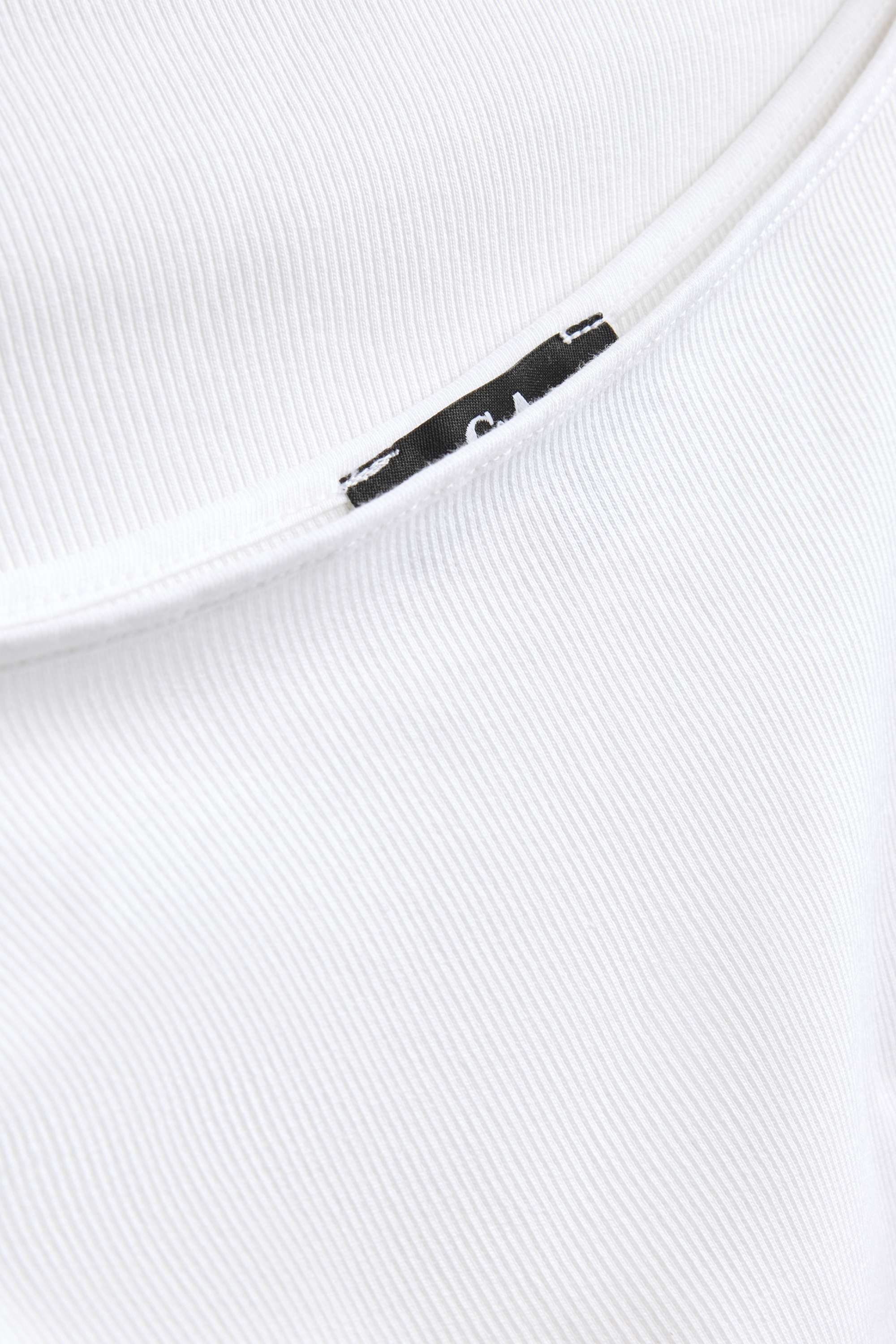 Long sleeve top - slim fit - ribbed white