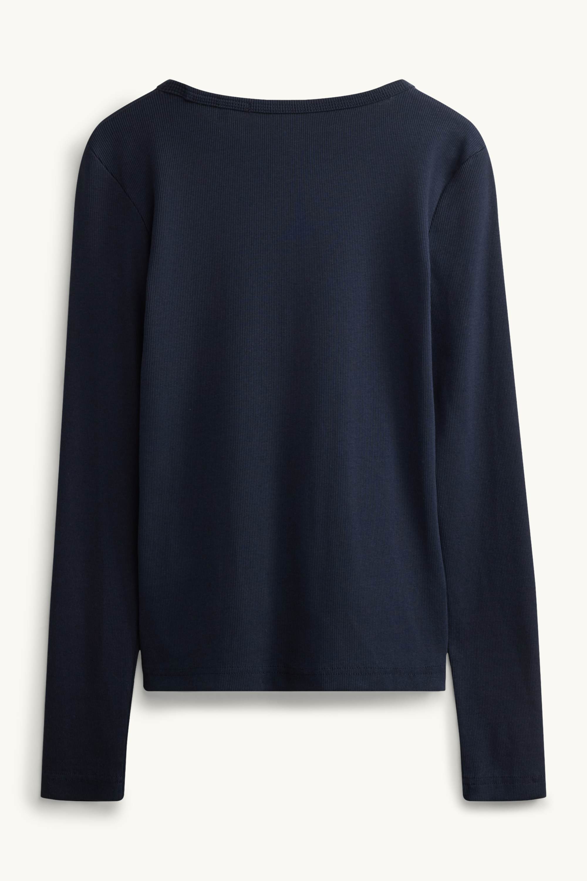 Long sleeve top - slim fit - ribbed dark blue