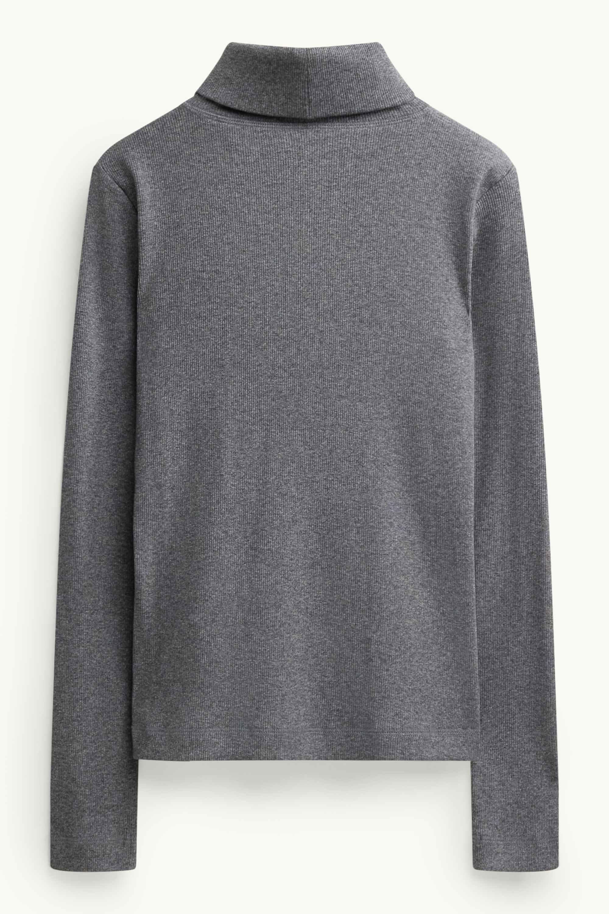 Turtleneck top - ribbed dark gray melange