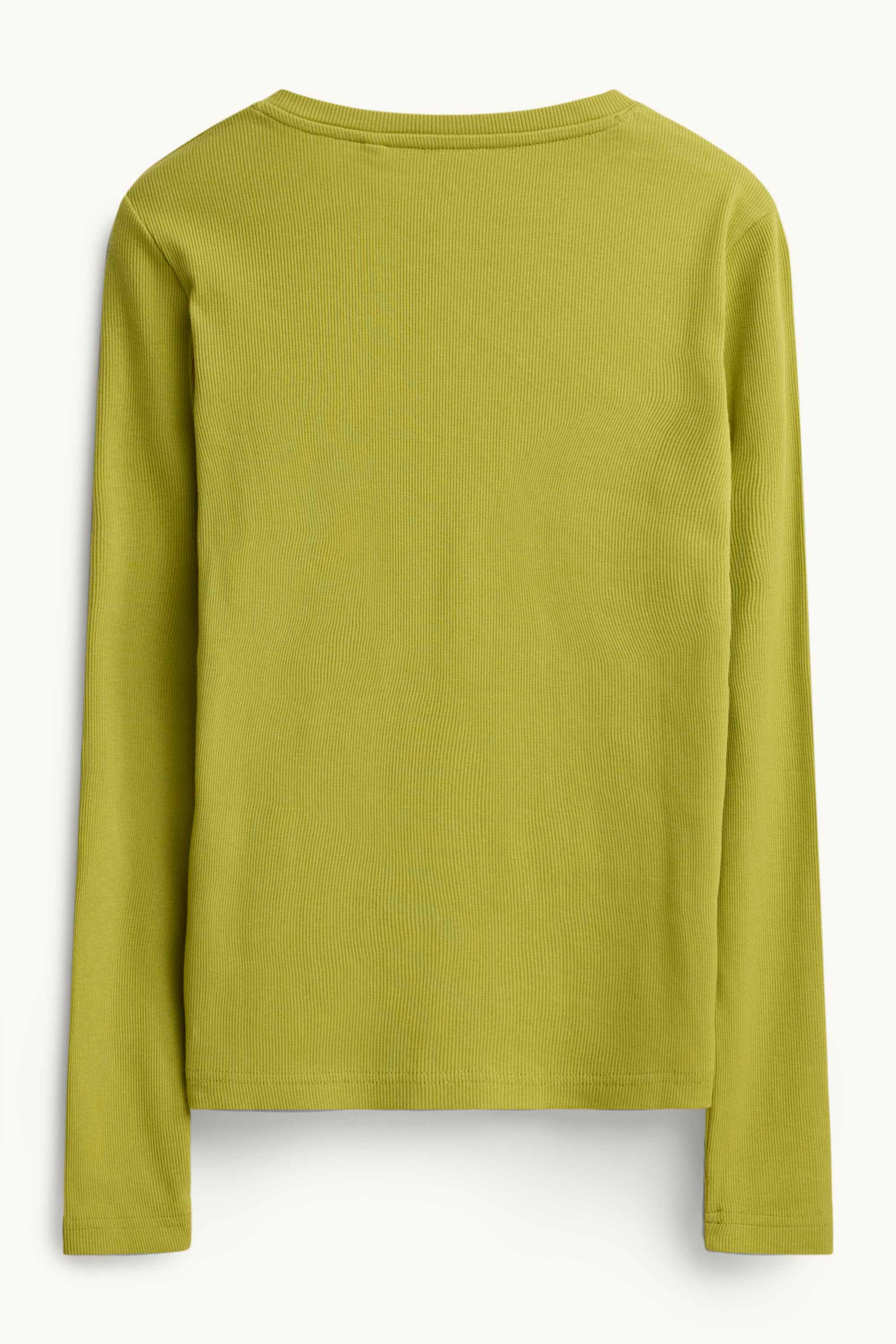 Henley T-shirt - slim fit - ribbed green
