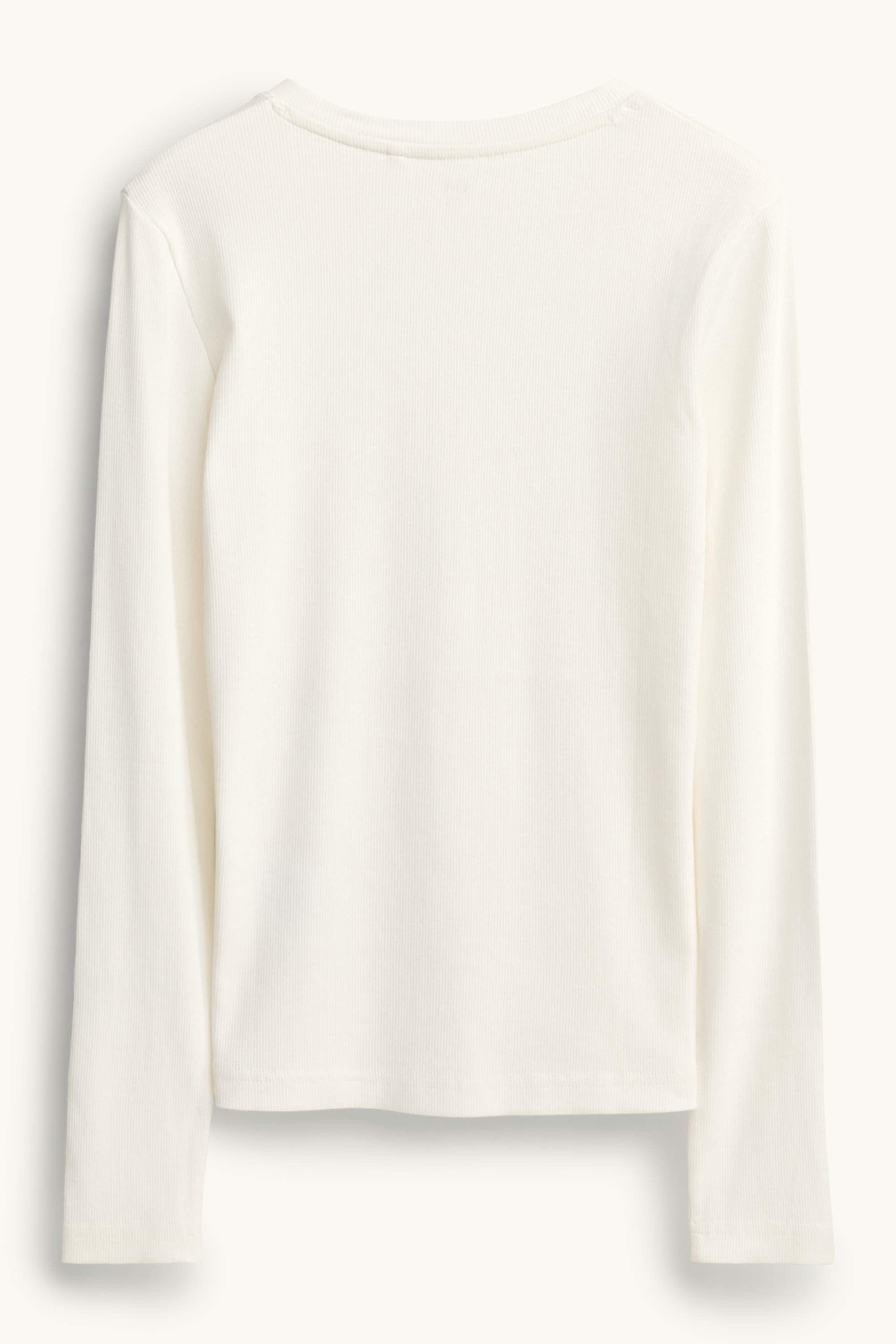 Henley T-shirt - slim fit - ribbed white
