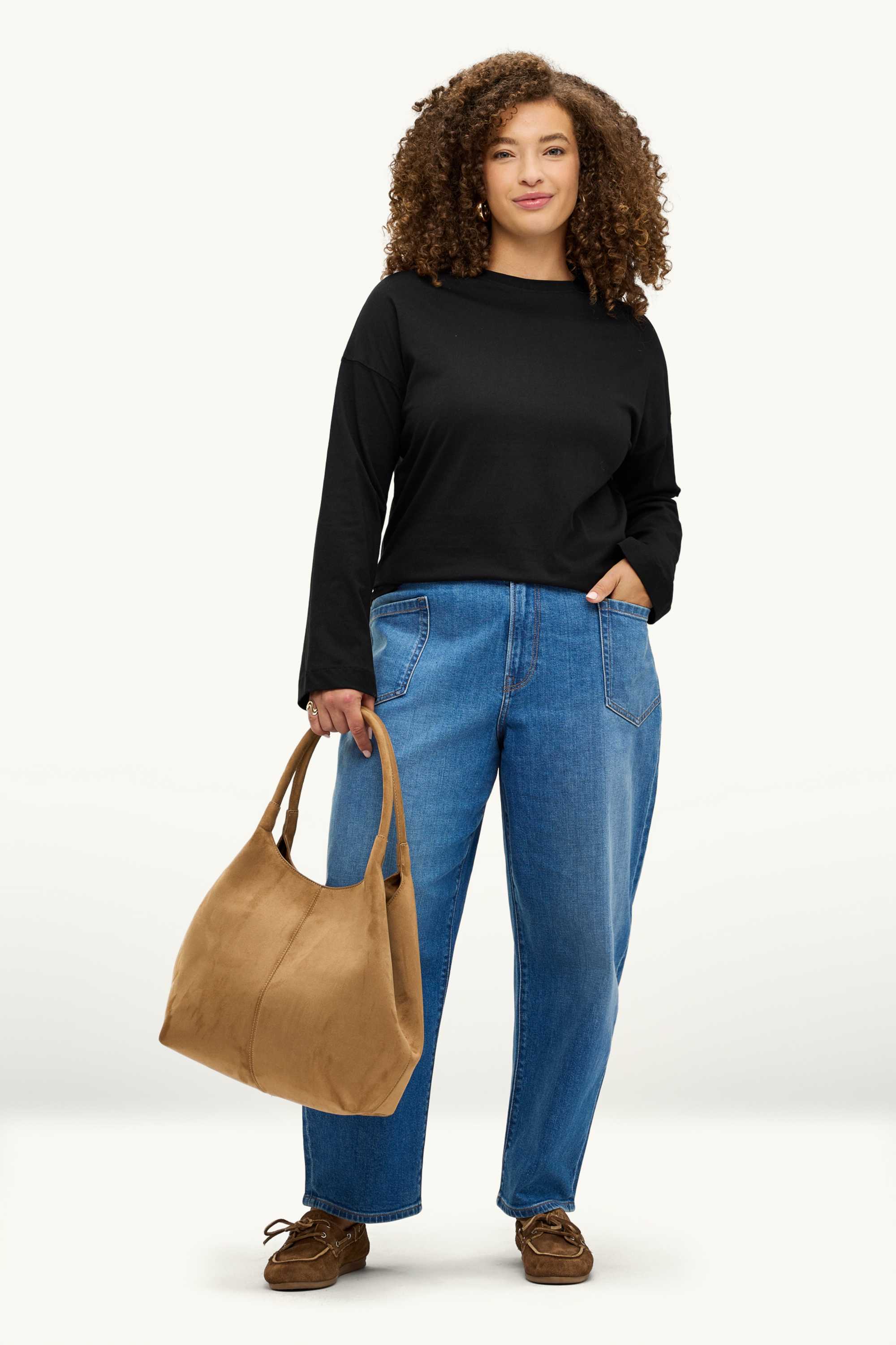 Long sleeve top - relaxed fit black