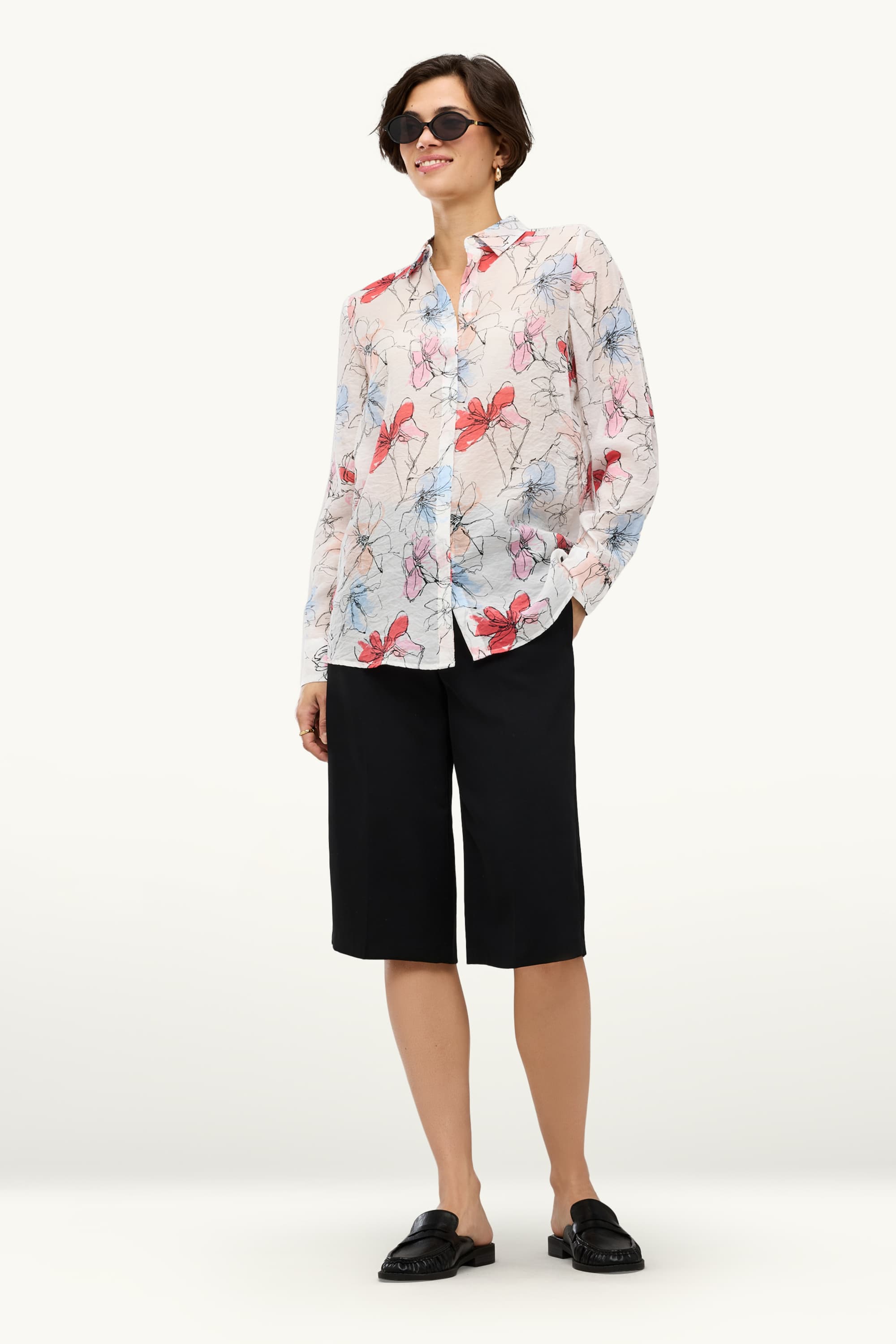 Blouse - floral white
