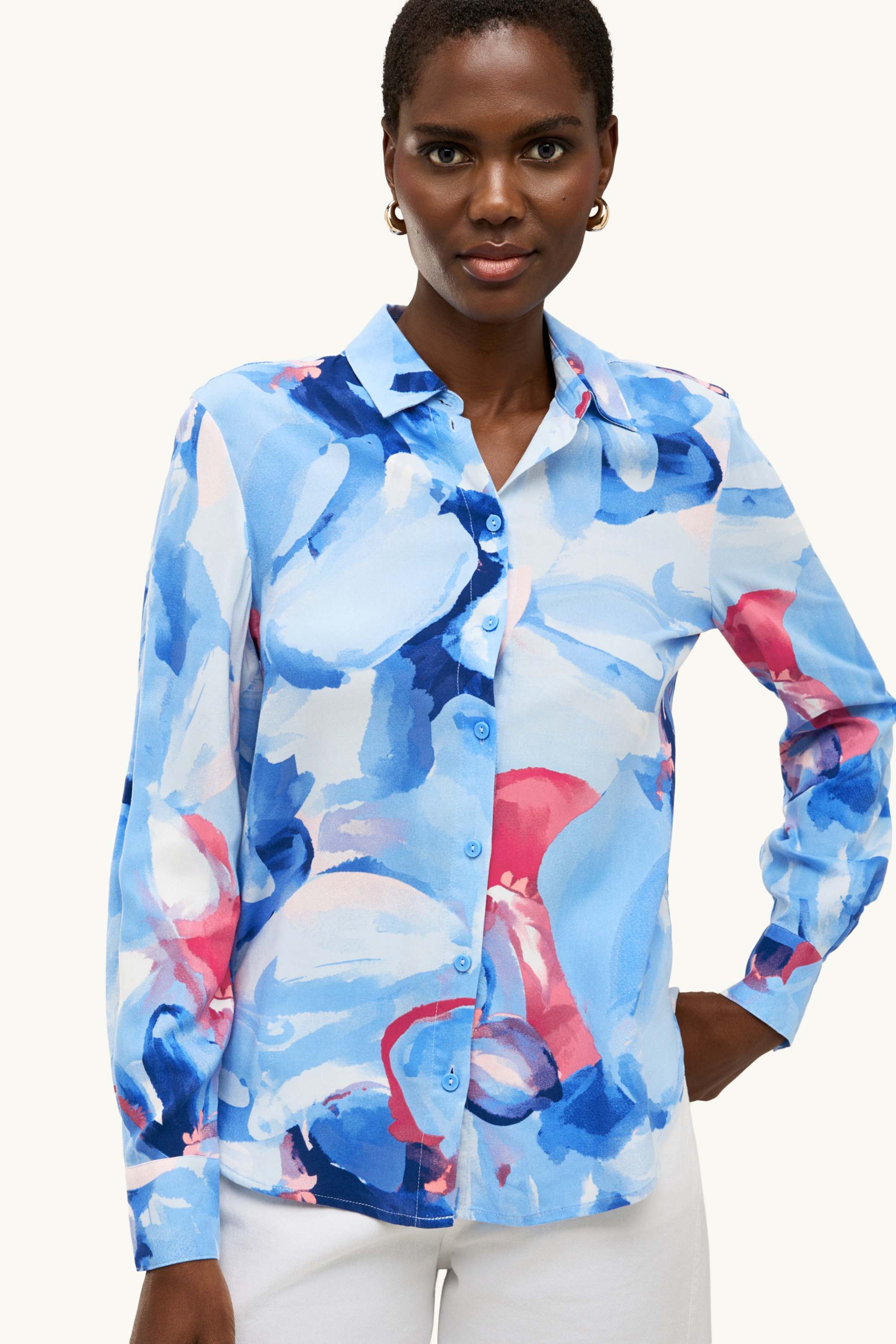 Shirt blouse - patterned blue