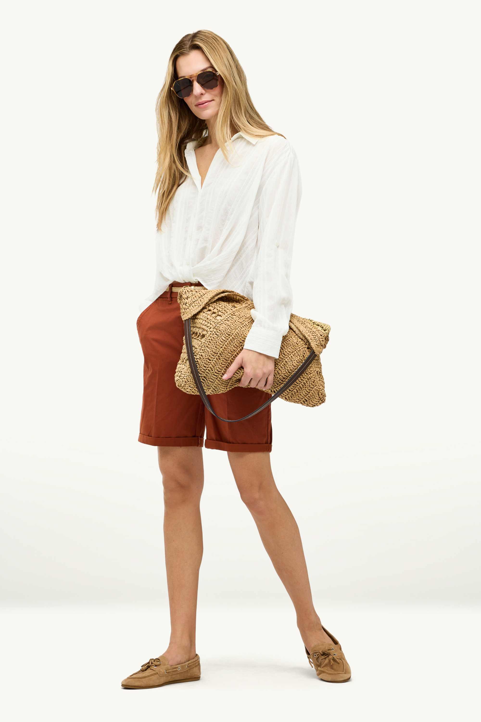 Blouse with knot detail white