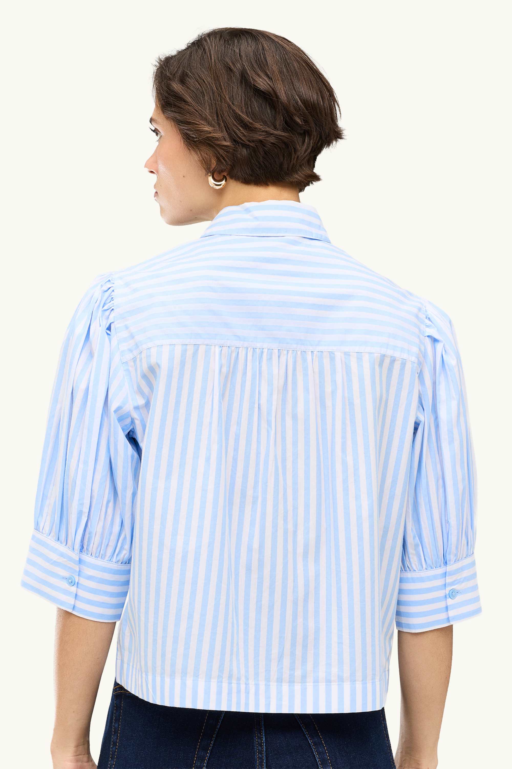 Shirt blouse - striped white / blue