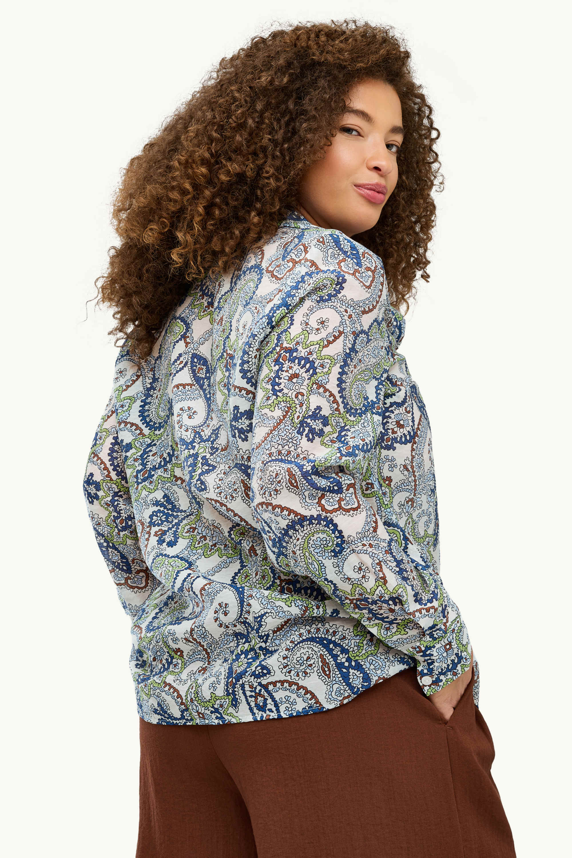 Shirt blouse - patterned blue