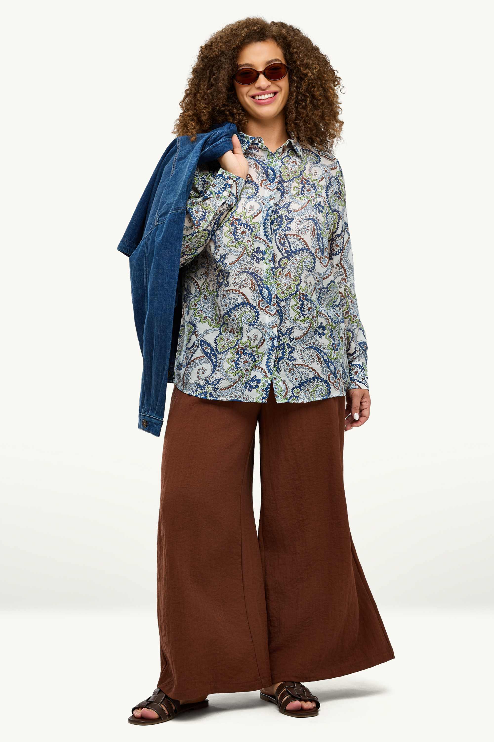Shirt blouse - patterned blue