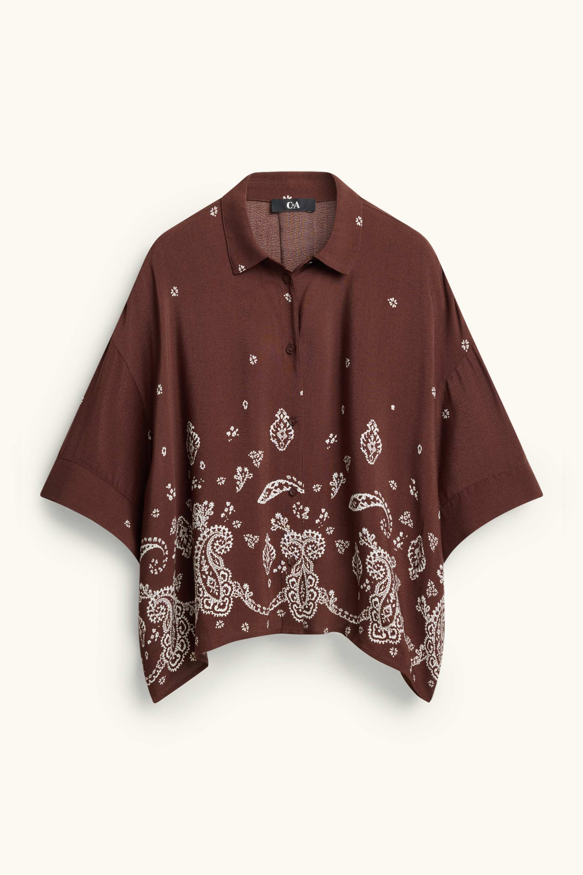 Blouse - patterned dark brown