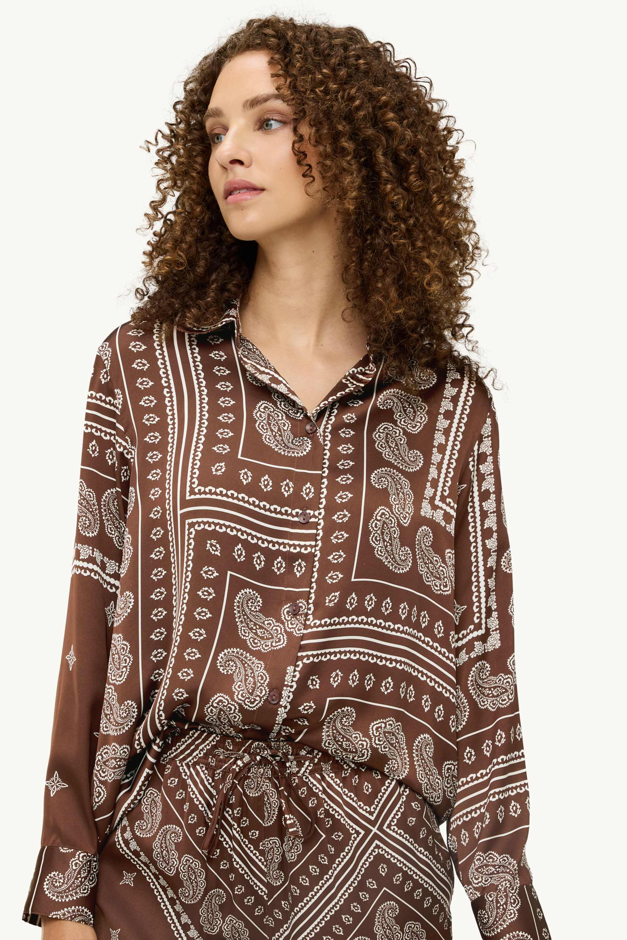 Blouse - patterned brown / cremewhite