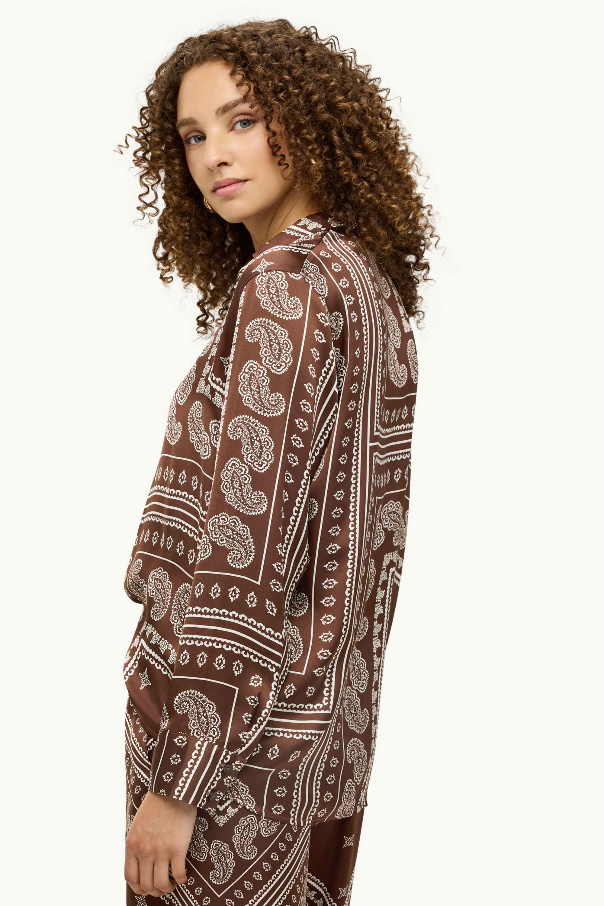 Blouse - patterned brown / cremewhite
