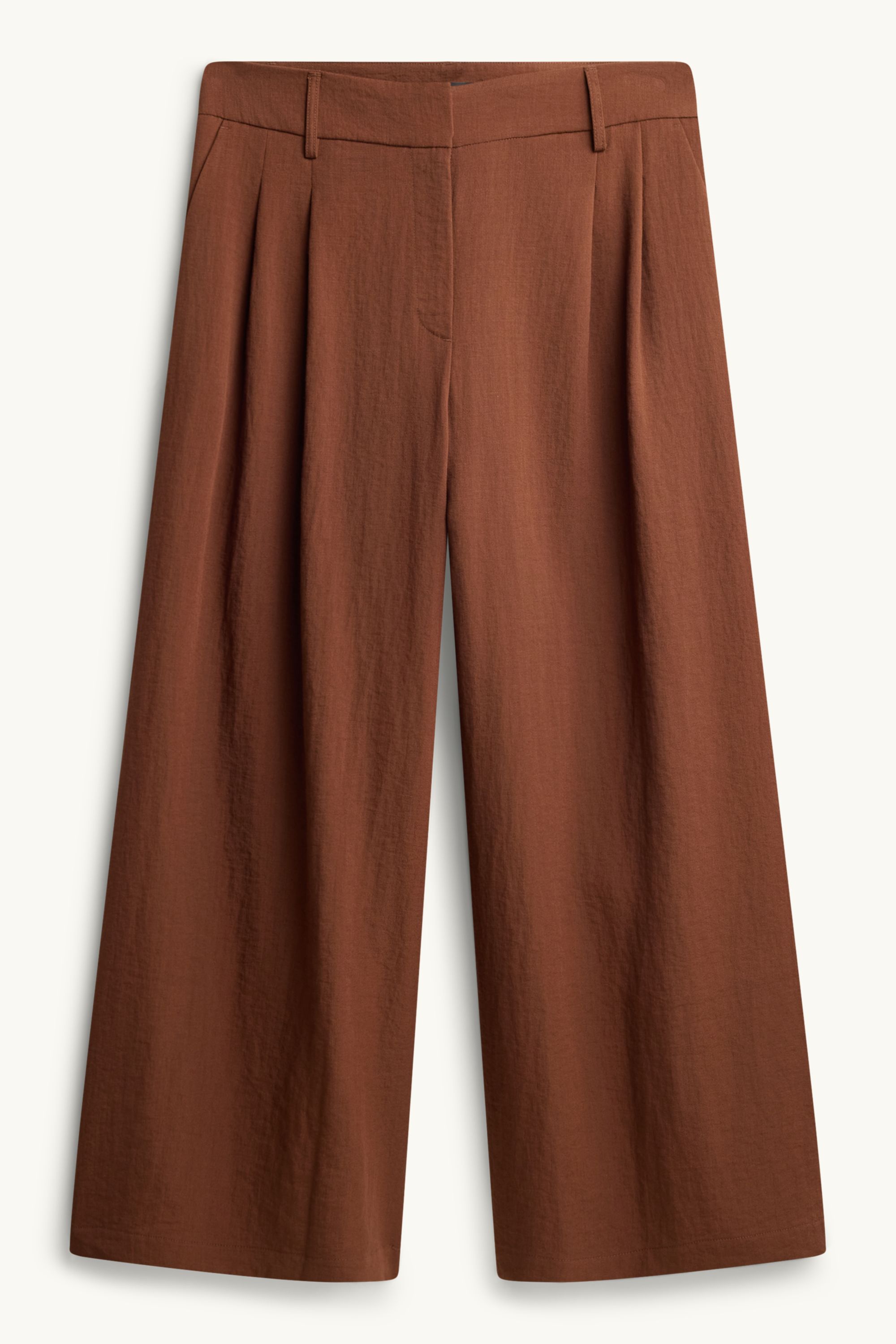 Cloth trousers - high waist - wide leg brown