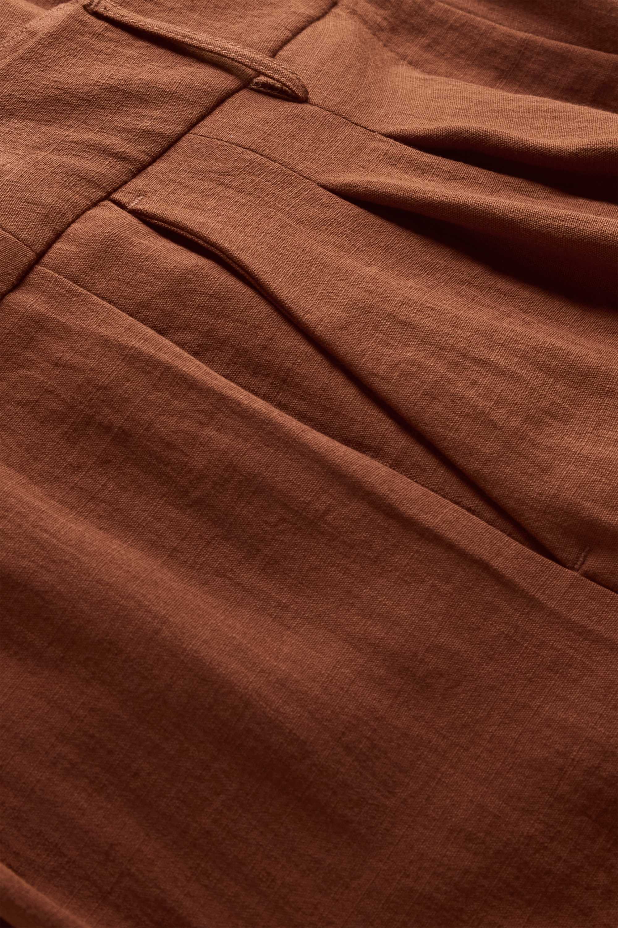 Cloth trousers - high waist - wide leg brown