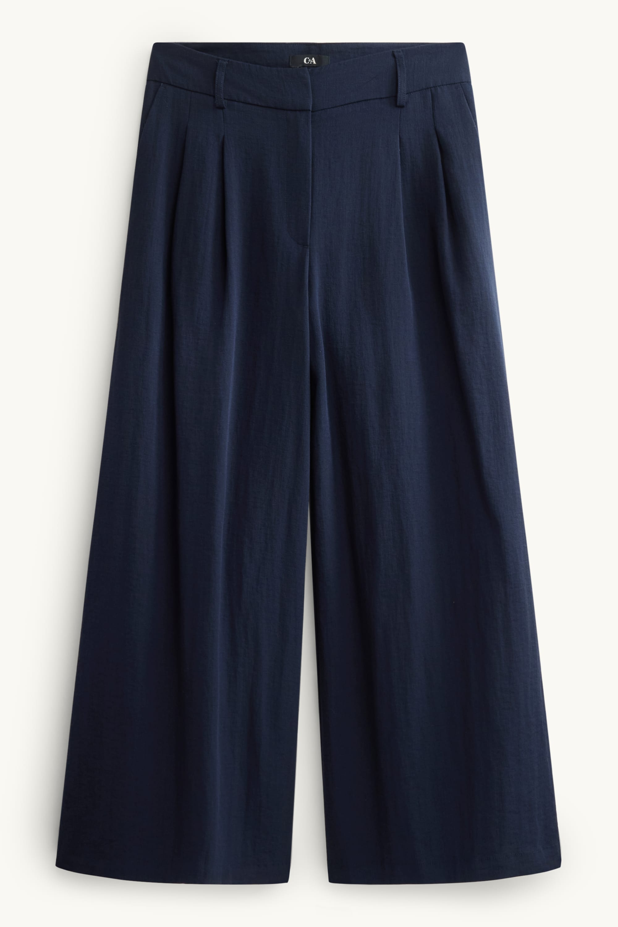 Cloth trousers - high waist - wide leg dark blue