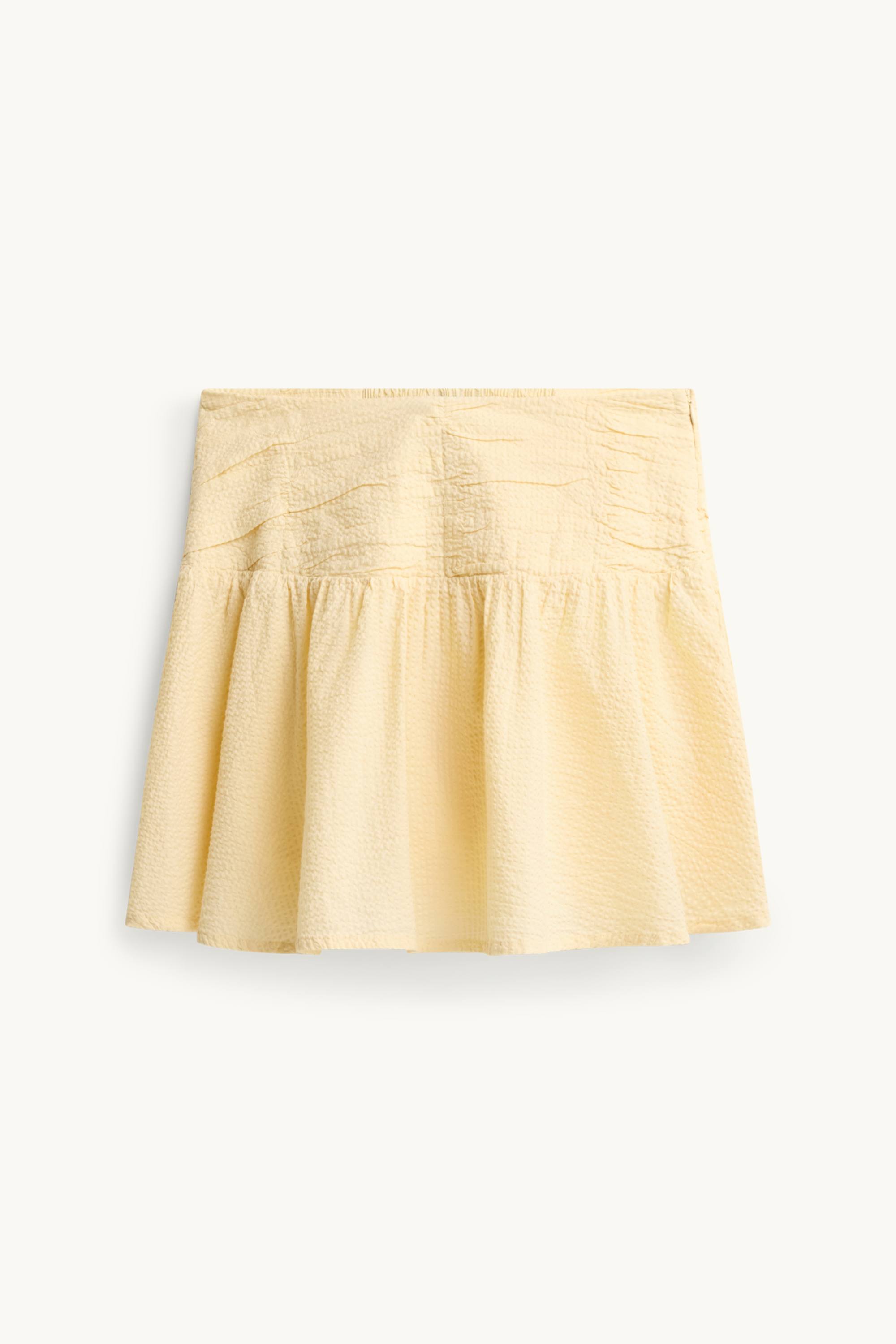 Miniskirt - textured light yellow