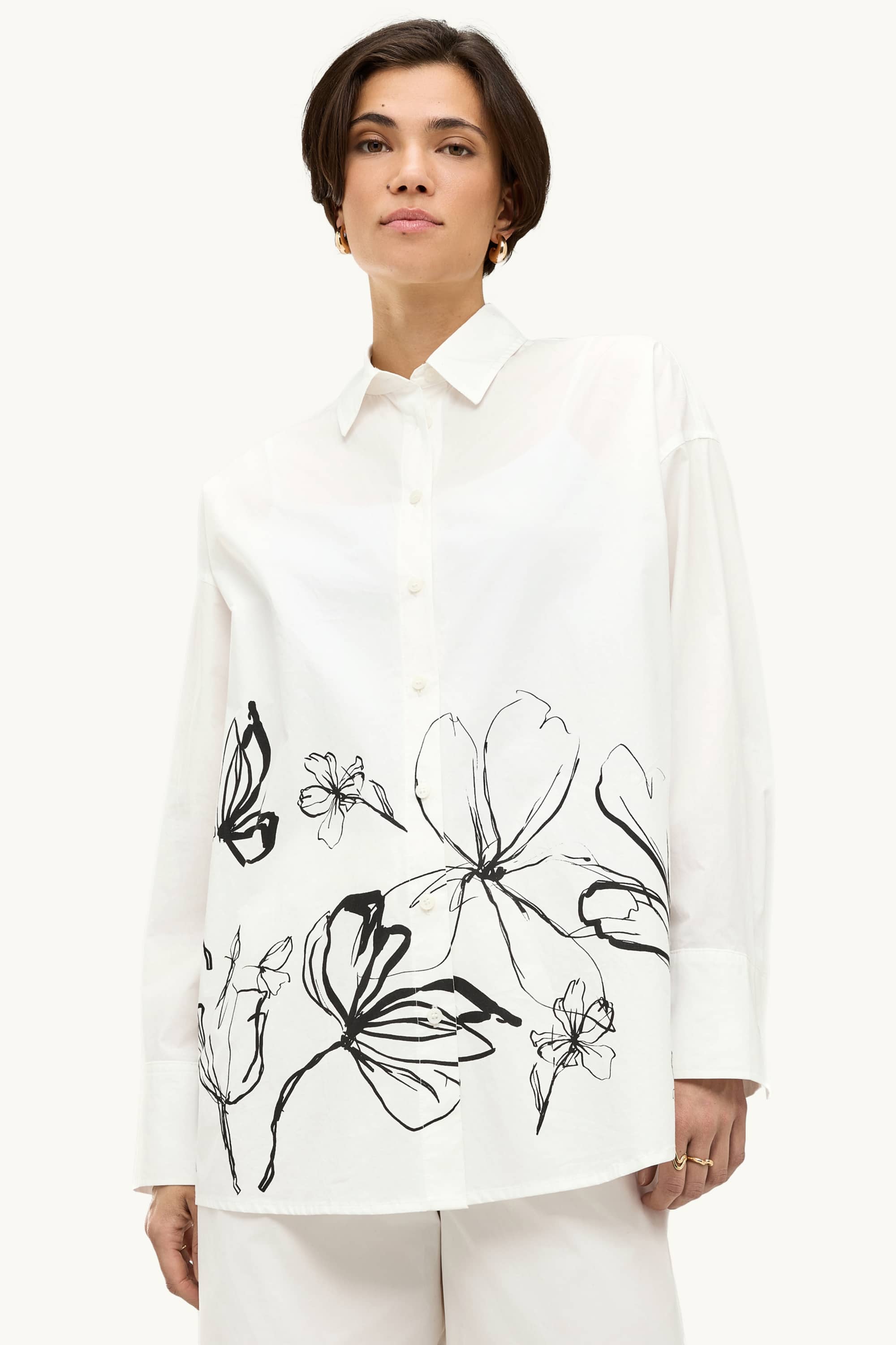 Blouse - floral white