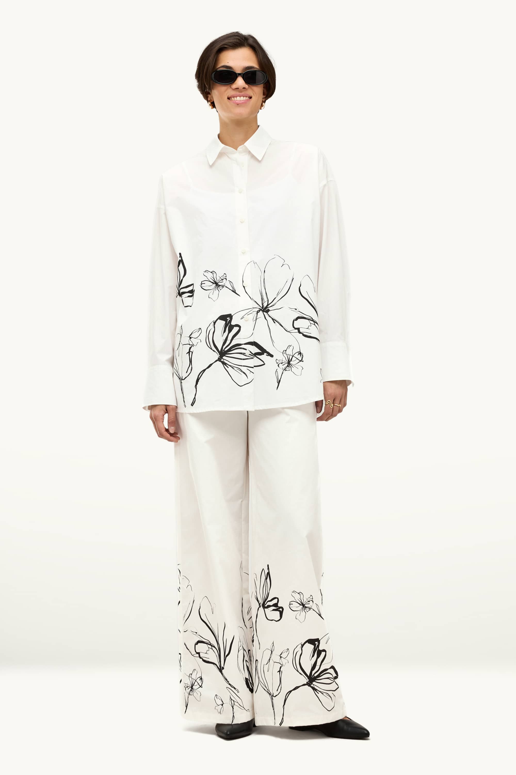 Blouse - floral white
