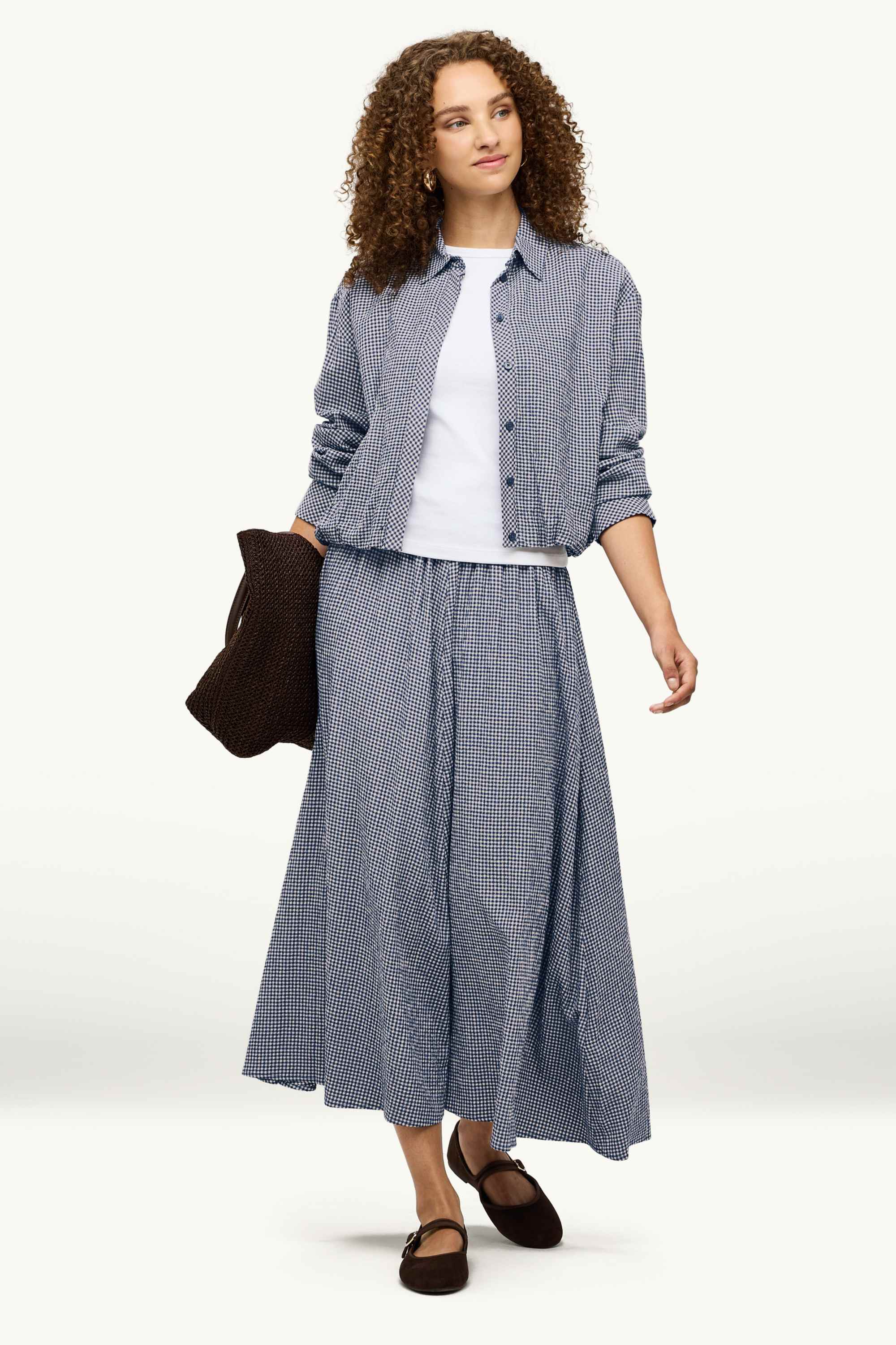 Shirt blouse - check blue / white