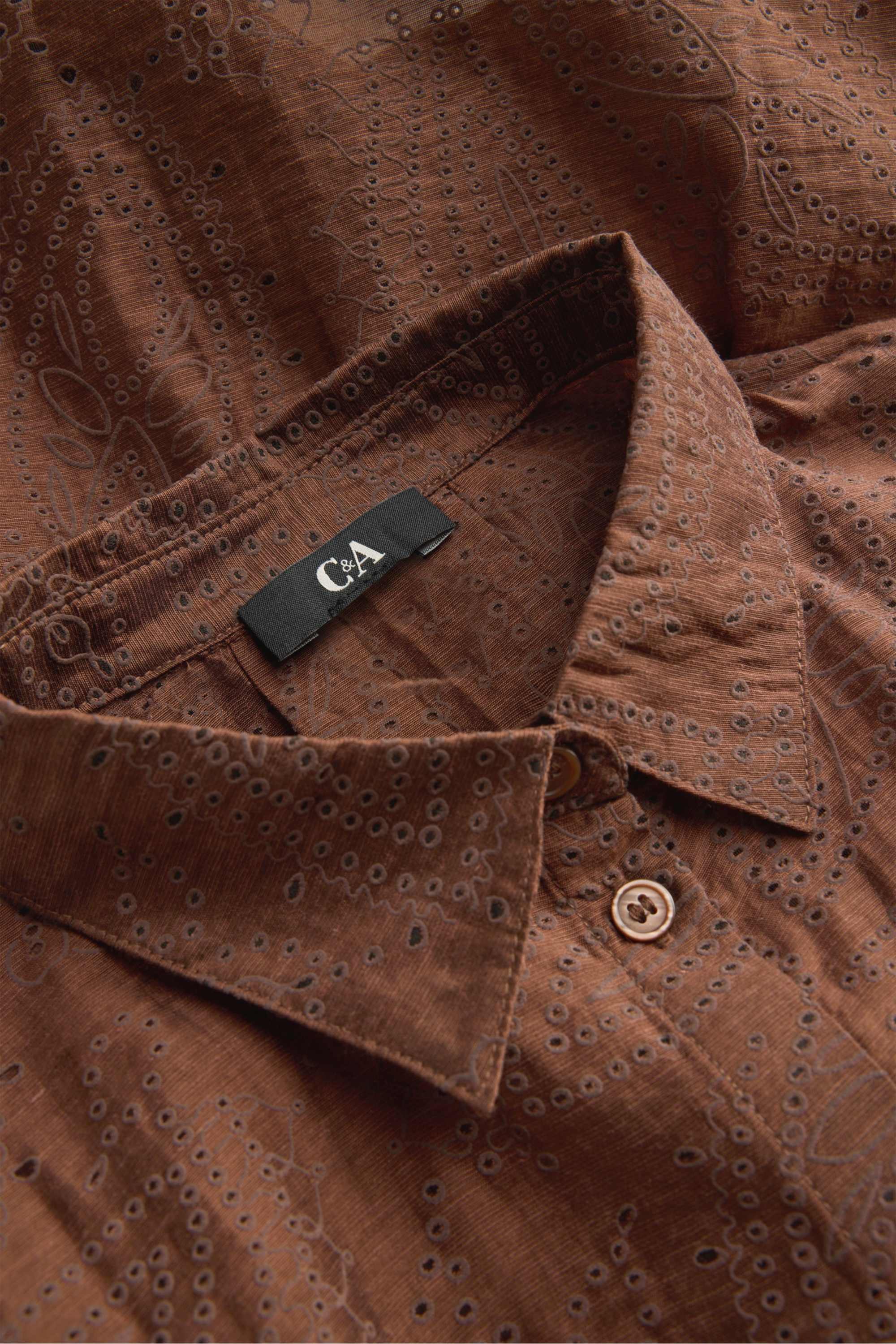 Blouse - broderie anglaise brown