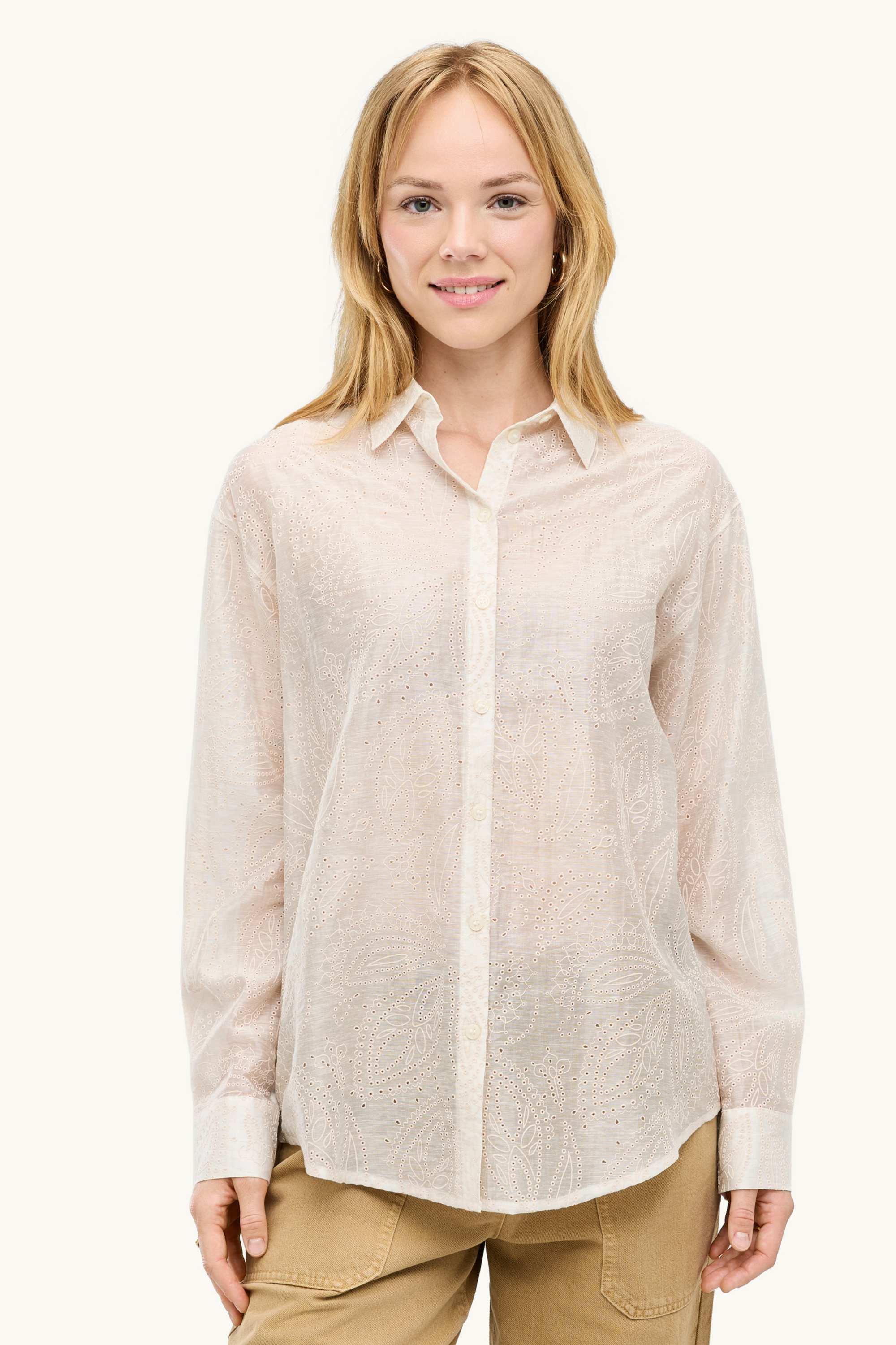 Blouse - broderie anglaise creme