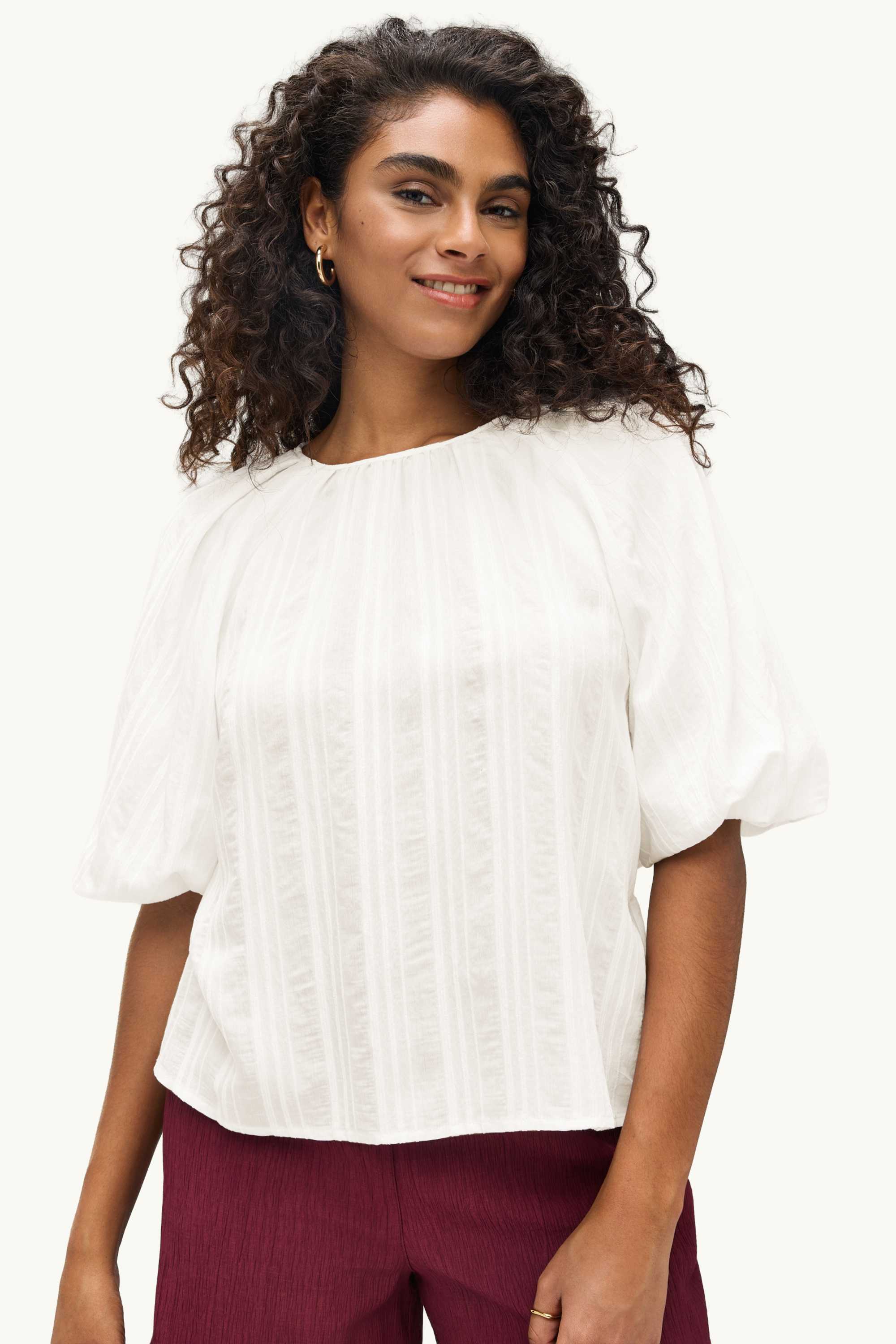 Blouse - textured white