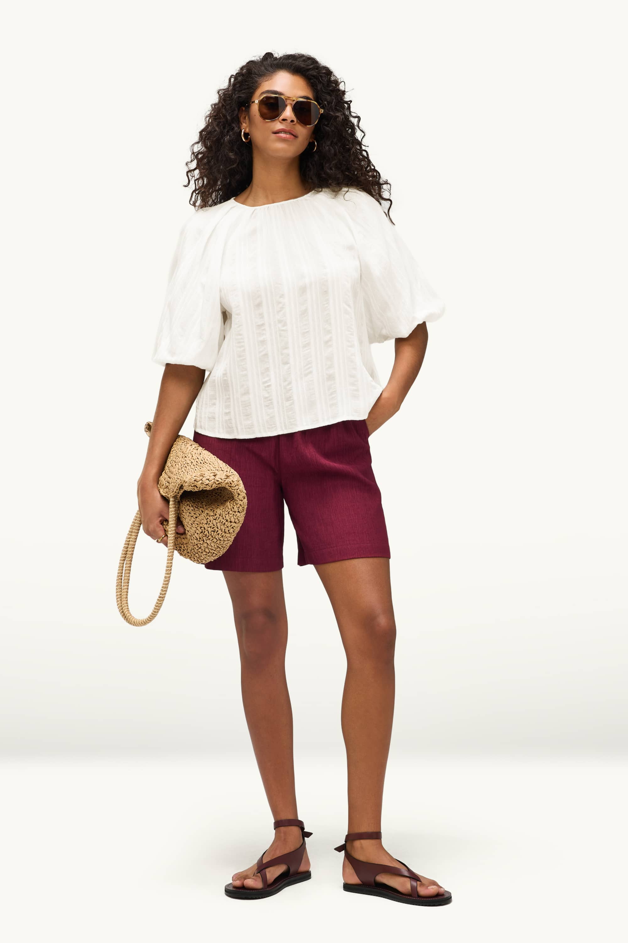 Blouse - textured white