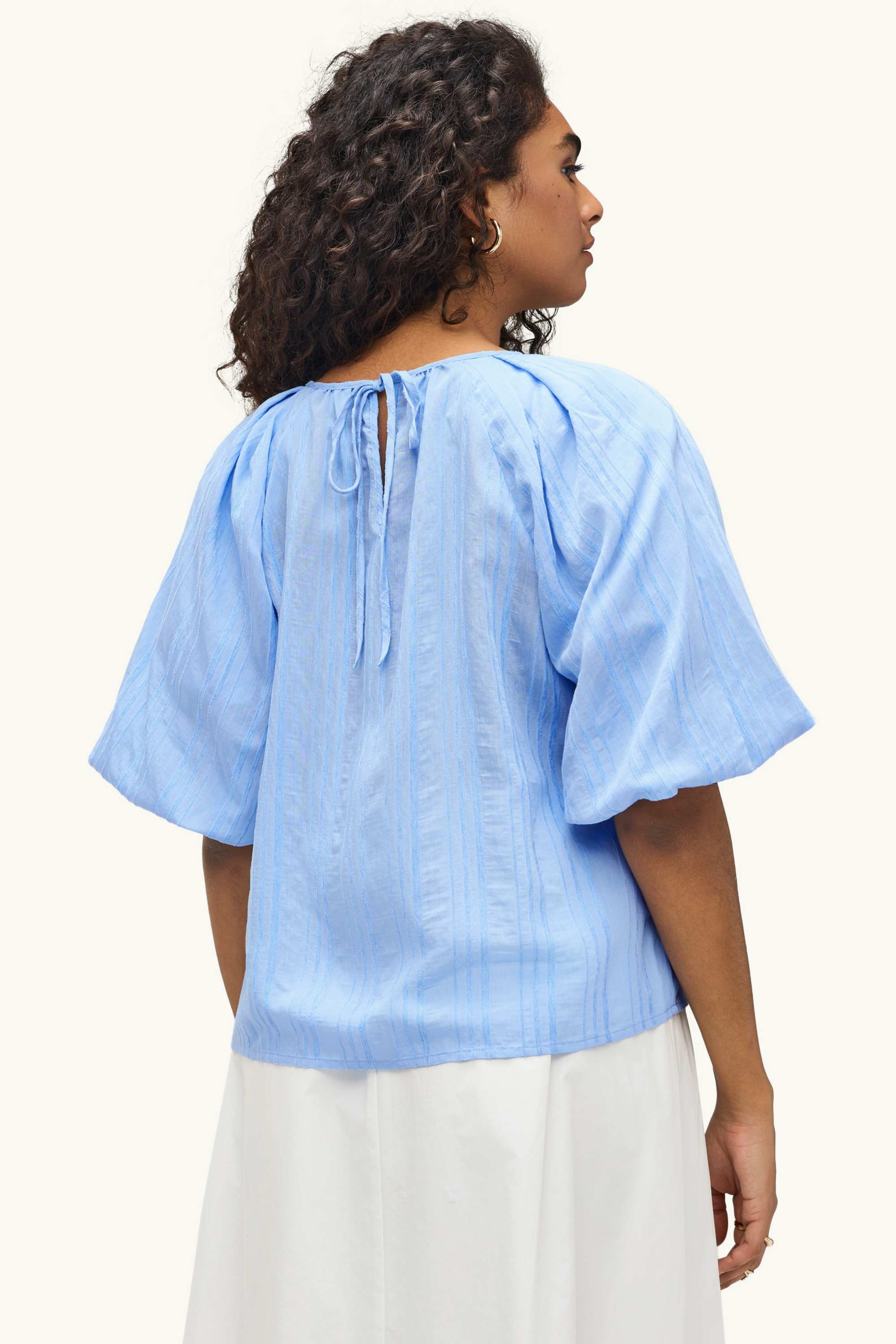 Blouse - textured blue