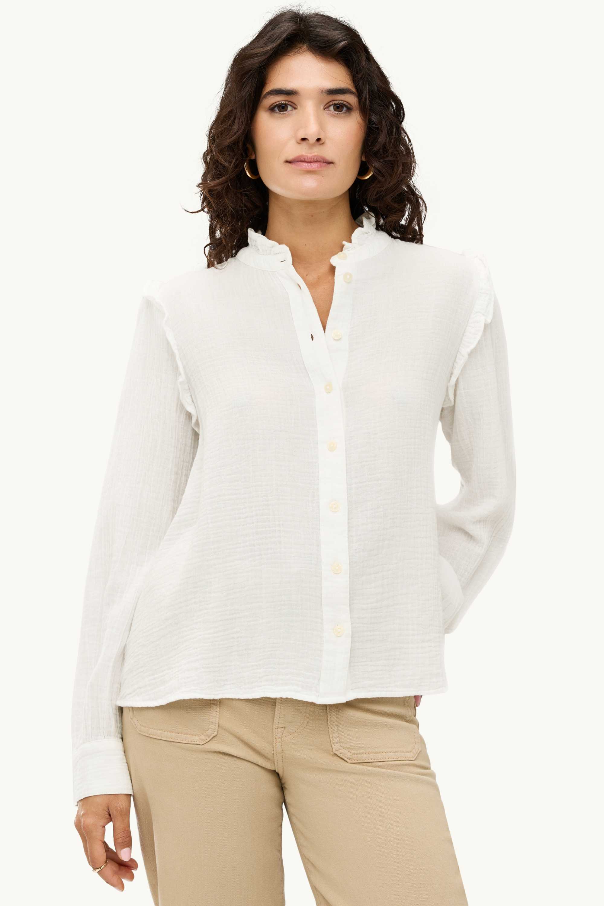 Cheesecloth blouse white