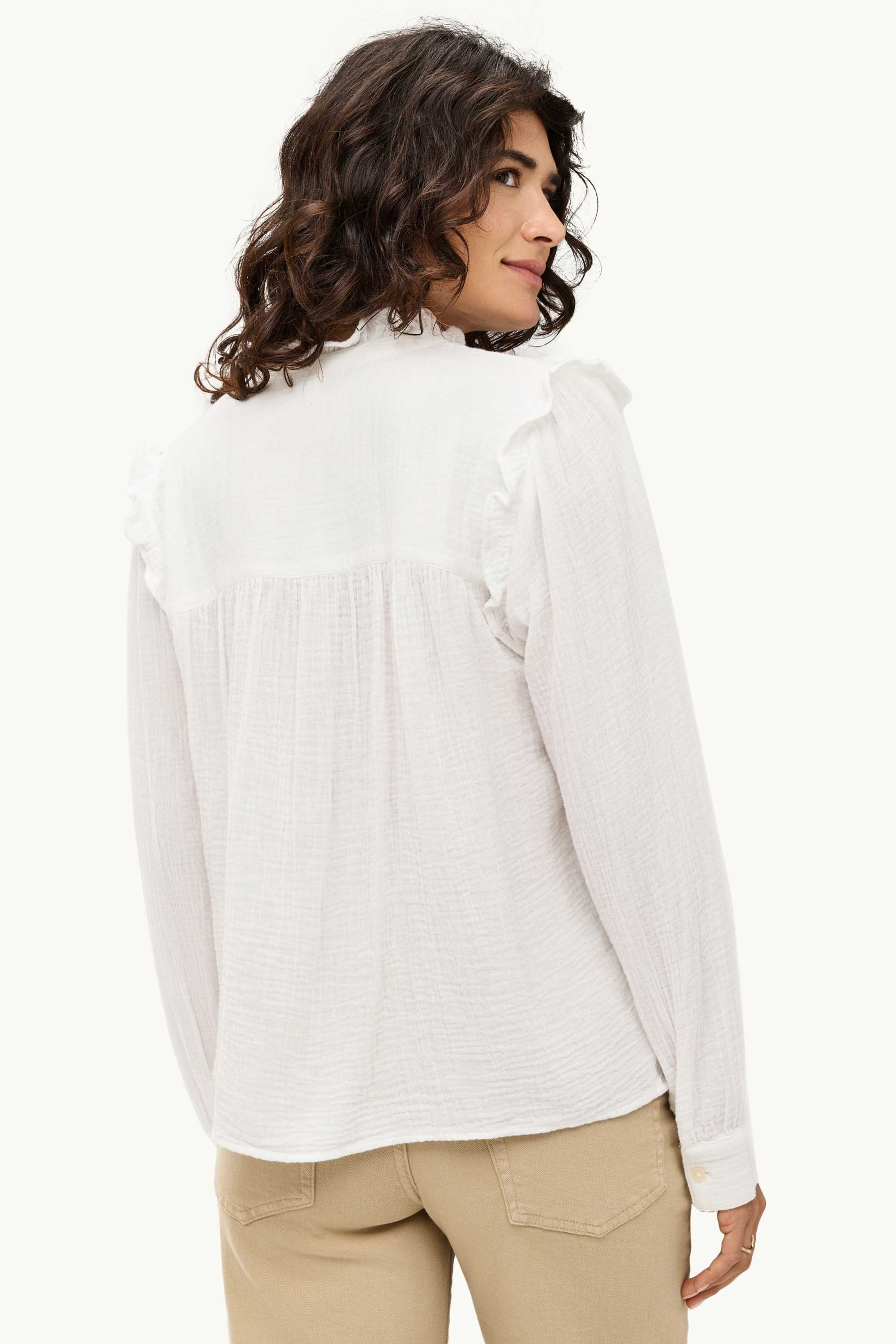 Cheesecloth blouse white