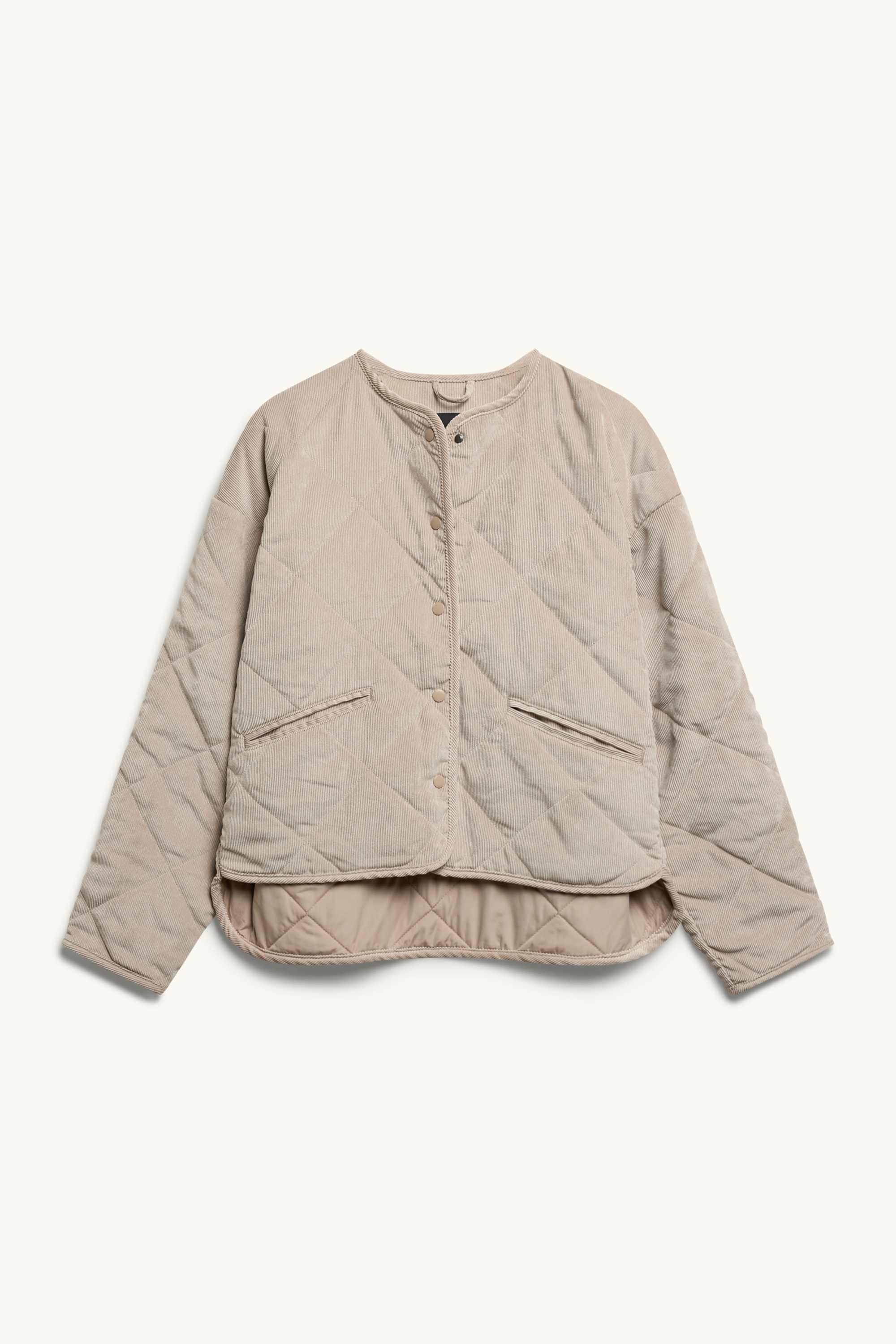 Corduroy quilted jacket light beige