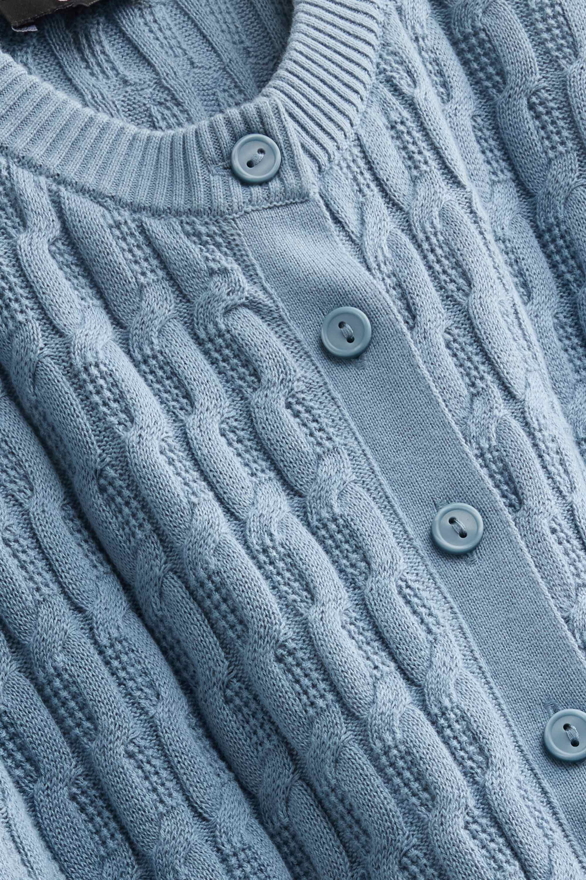 Cardigan - cable knit pattern blue