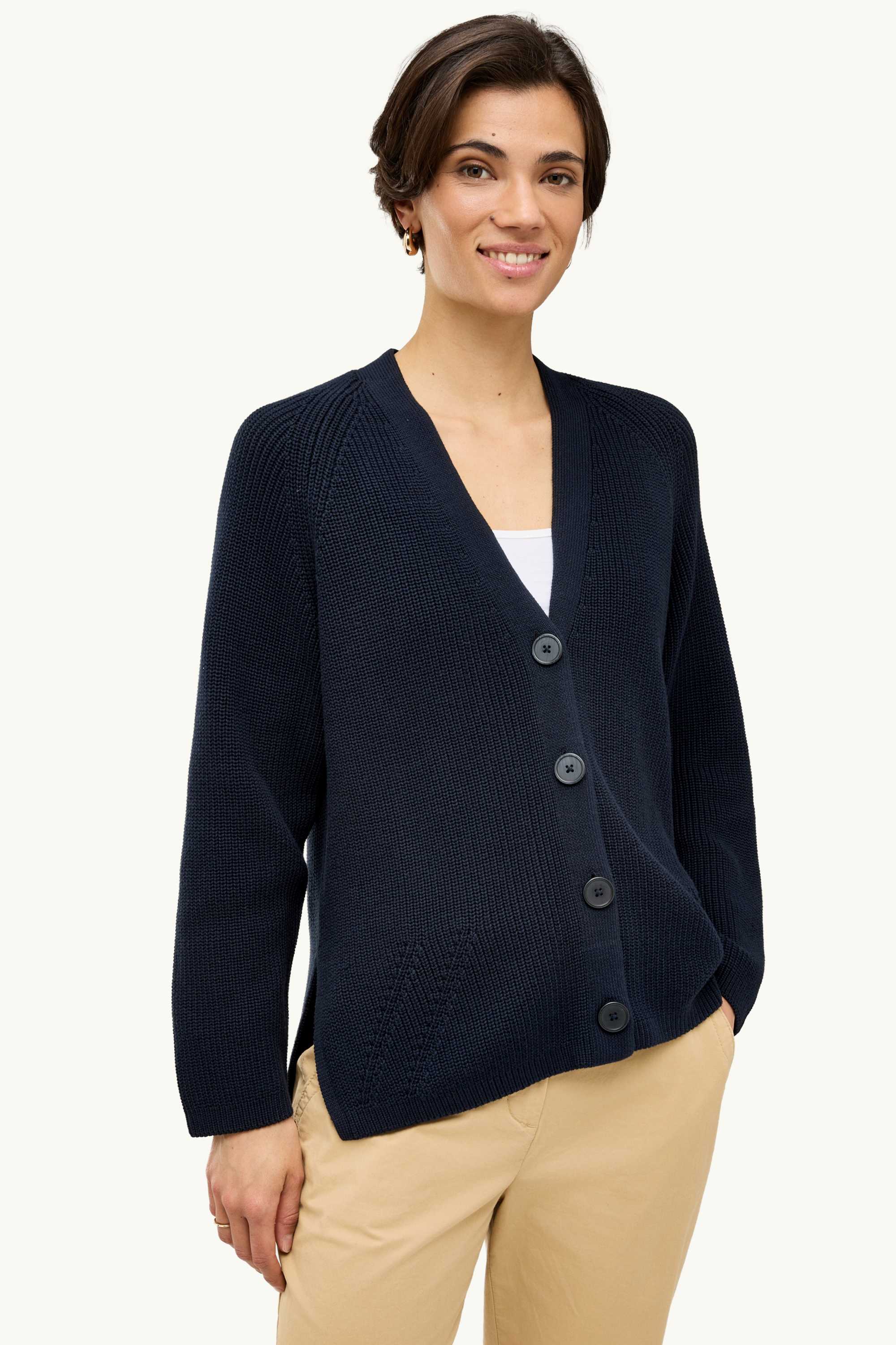 Cardigan - ribbed dark blue