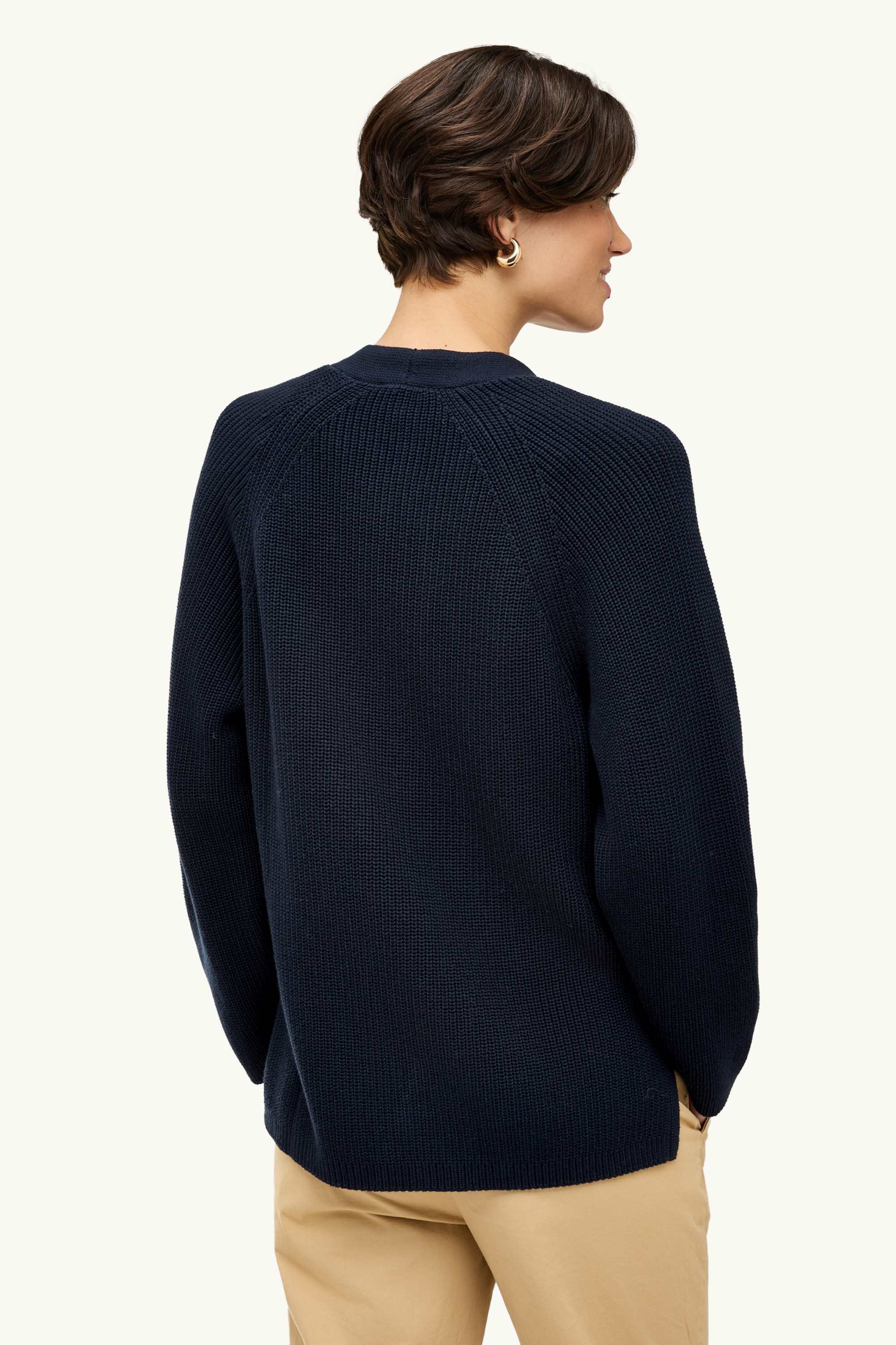 Cardigan - ribbed dark blue